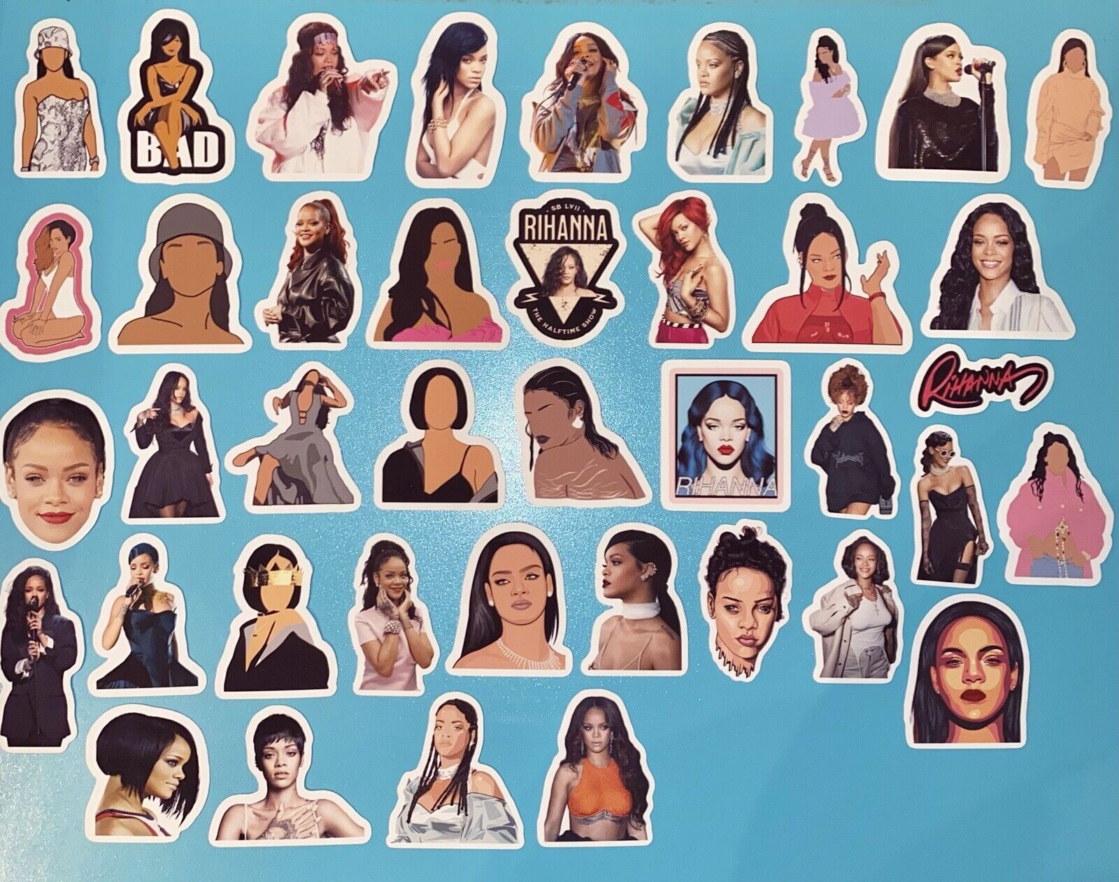 Brand New Rihanna Waterproof Stickers 40 Piece