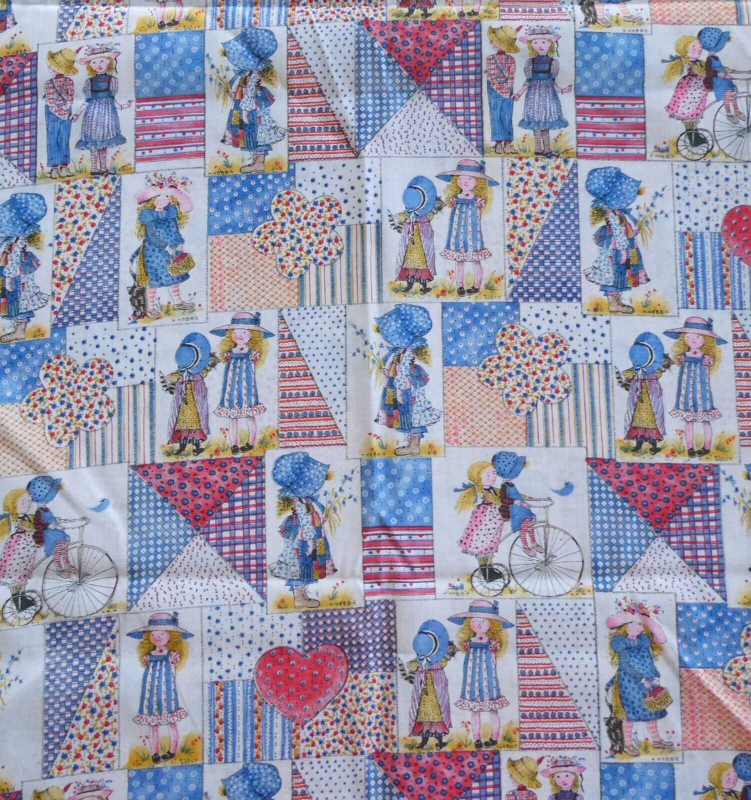 Vintage Holly Hobbie Novelty Quilting Patchwork Sewing Fabric 49\