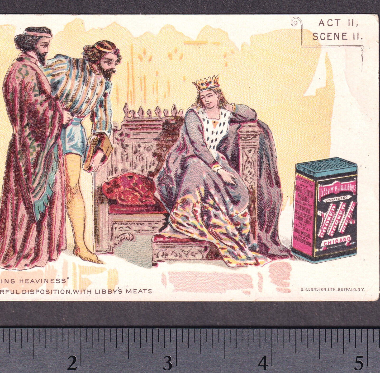 Richard II 1800s Shakespeare Queen Libby McNeill Meat Tin Soup Can Ad Trade Card