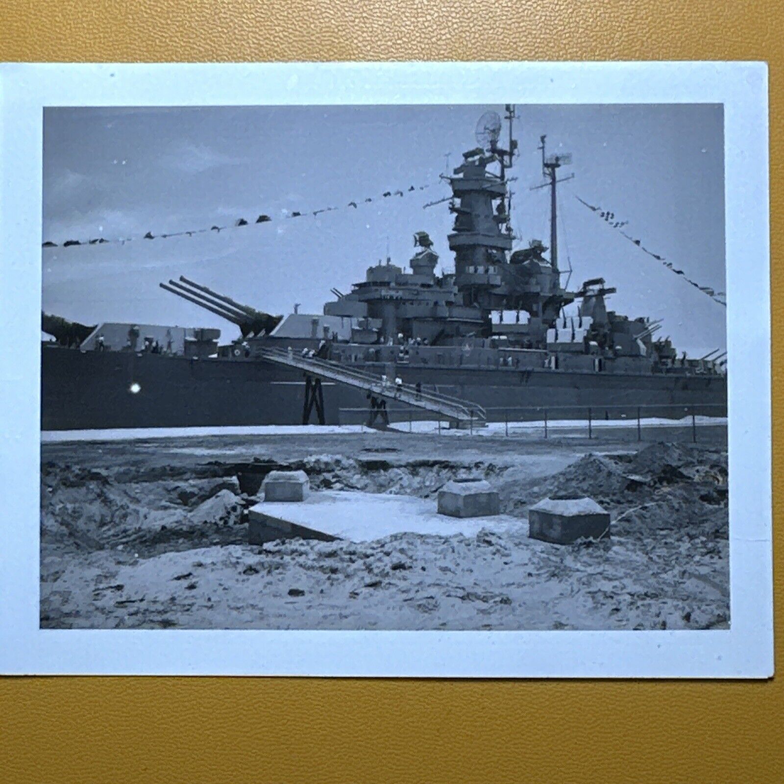 1967 USS Alabama Battleship Mobile, AL ORIGINAL Vintage Photo Snapshot