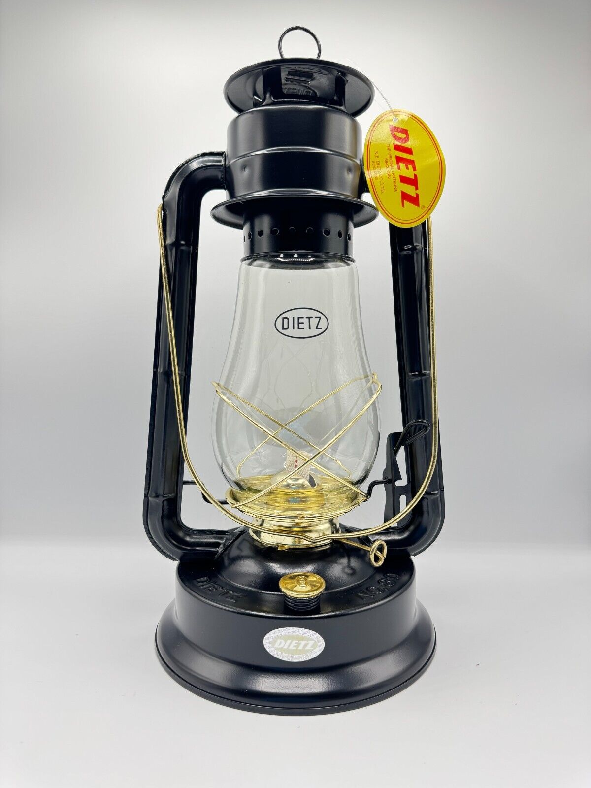 Dietz #80 Blizzard Hurricane Oil Lamp Burning Lantern Black with Gold Trim