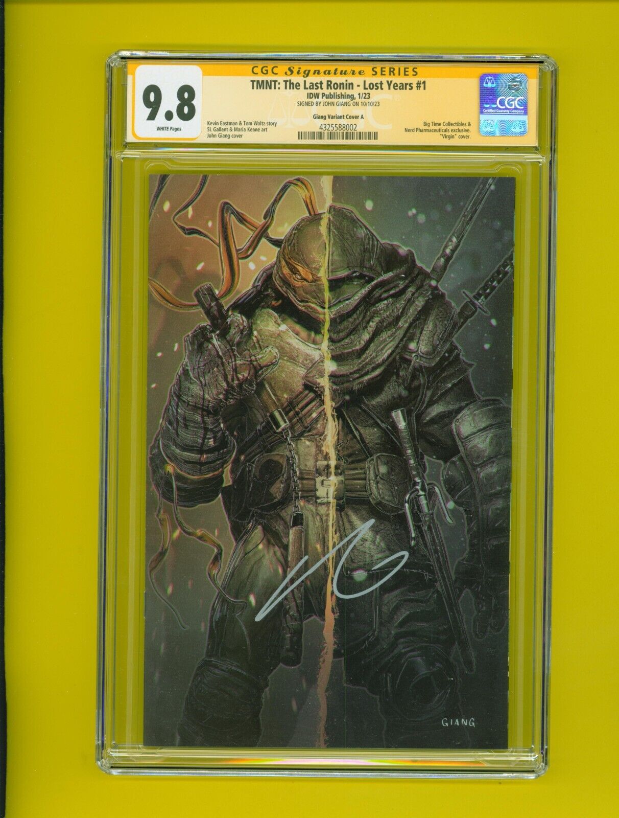 TMNT: THE LAST RONIN - LOST YEARS #1 CGC 9.8 SS-virgin variant-signed John Giang