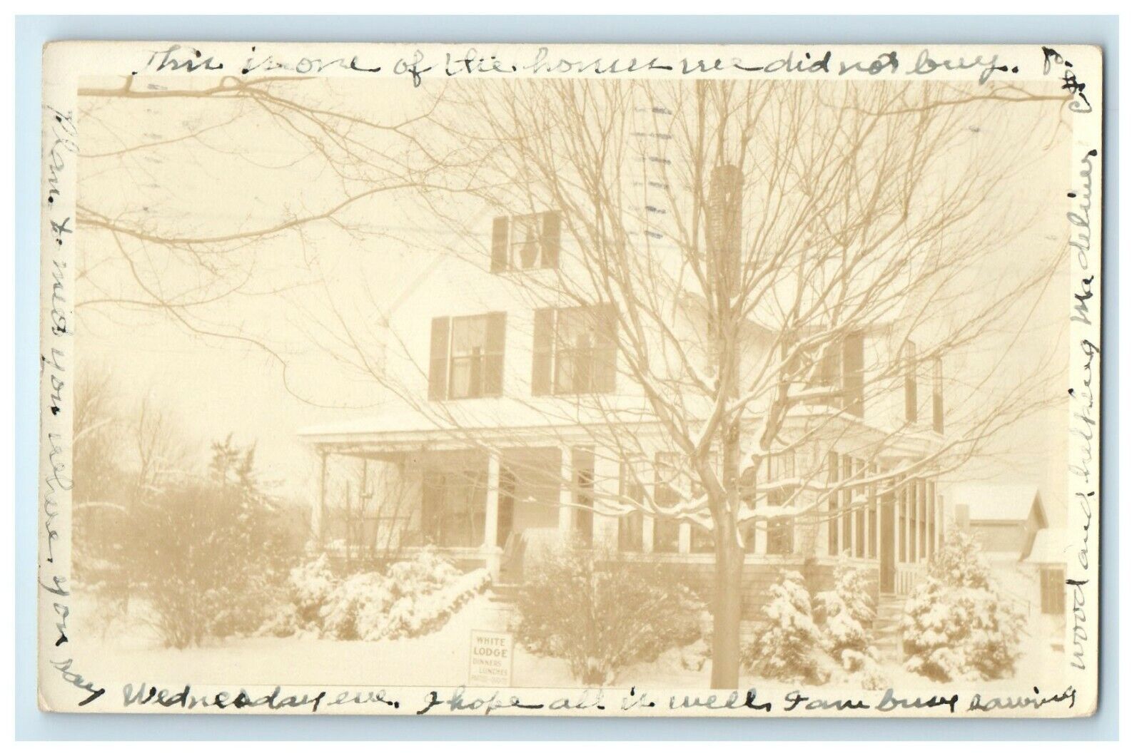 1937 White Lodge Street View Milford Massachusetts MA RPPC Photo Postcard