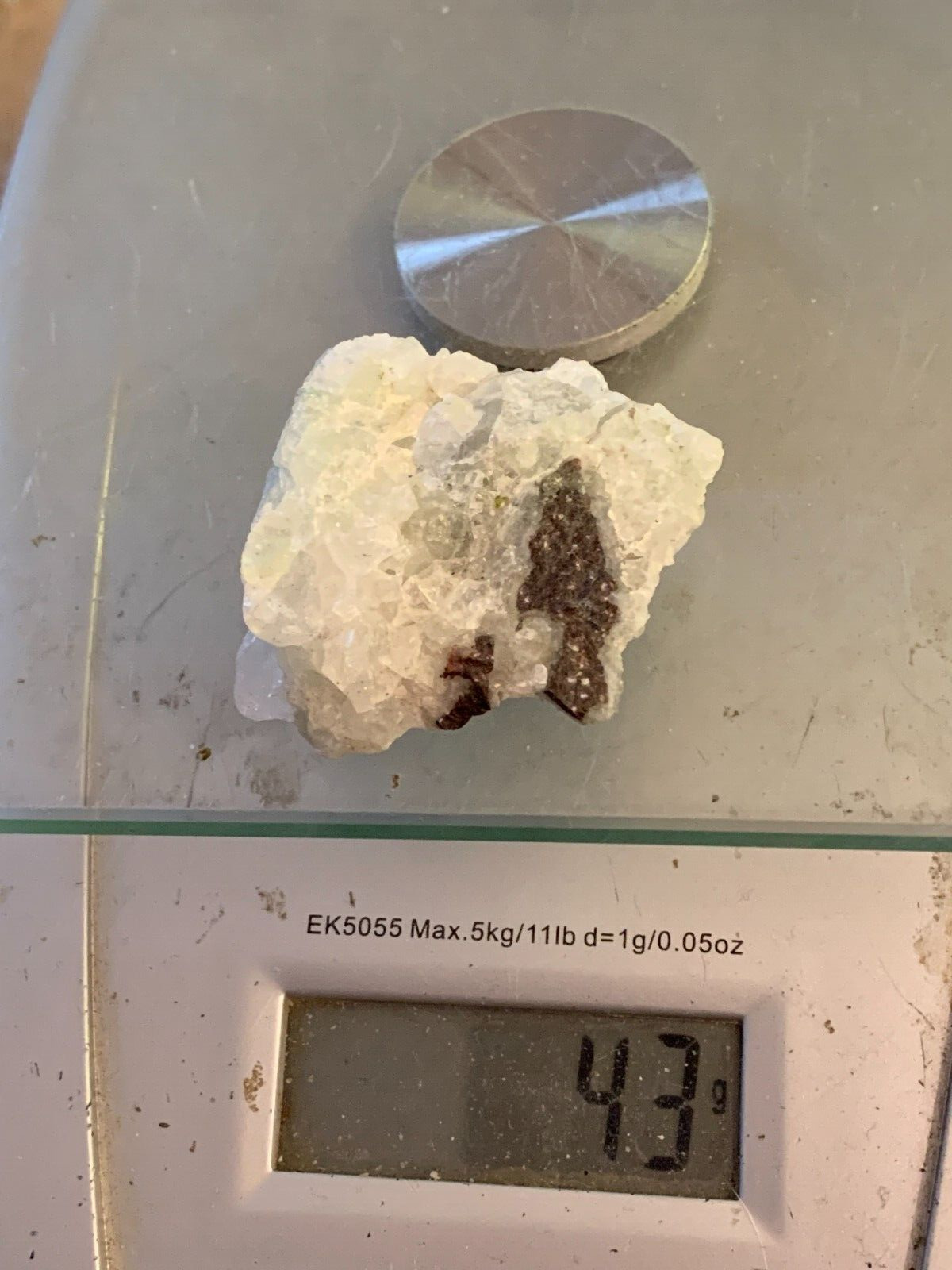 43 grams Michigan Houghton Keweenaw quartz  about 1 1/2 x 1 1/2 x 1/2\
