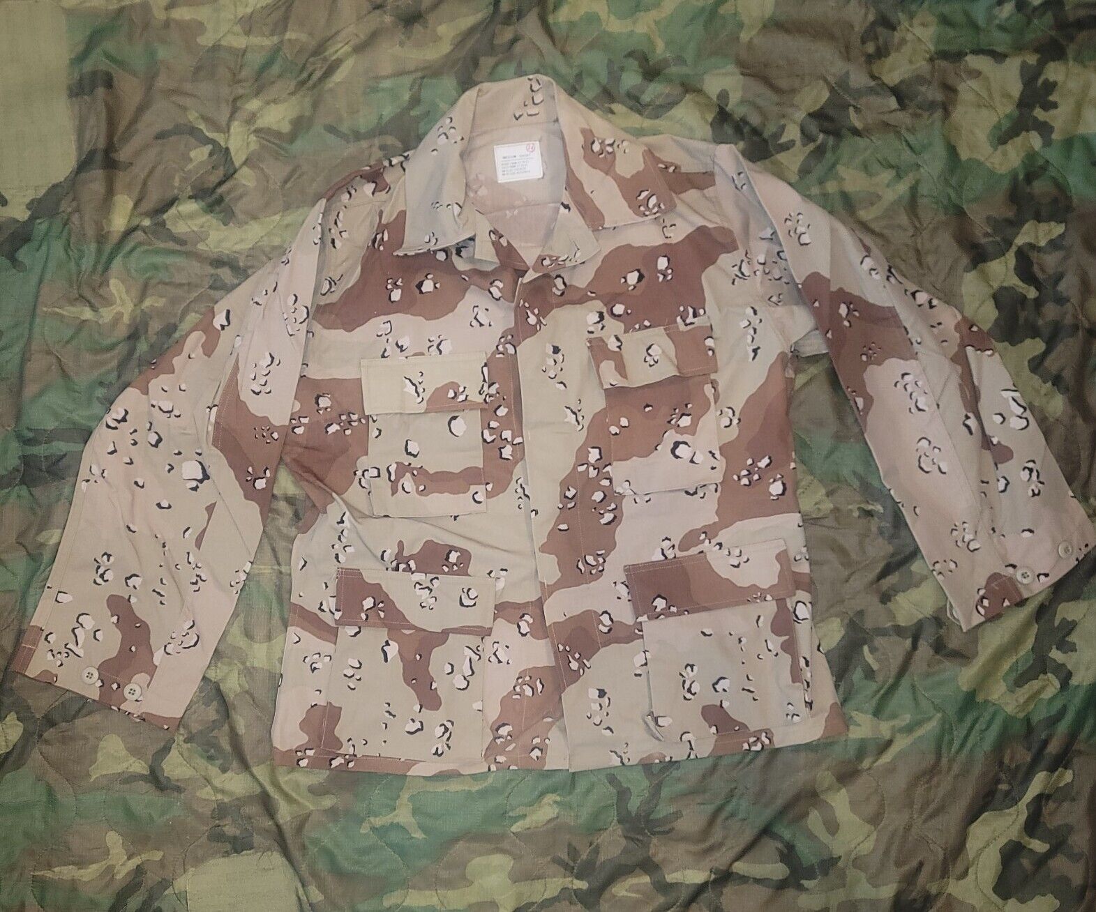 New Authentic Army Navy Chocolate Chip Desert Combat Shirt Medium Short Gulf War