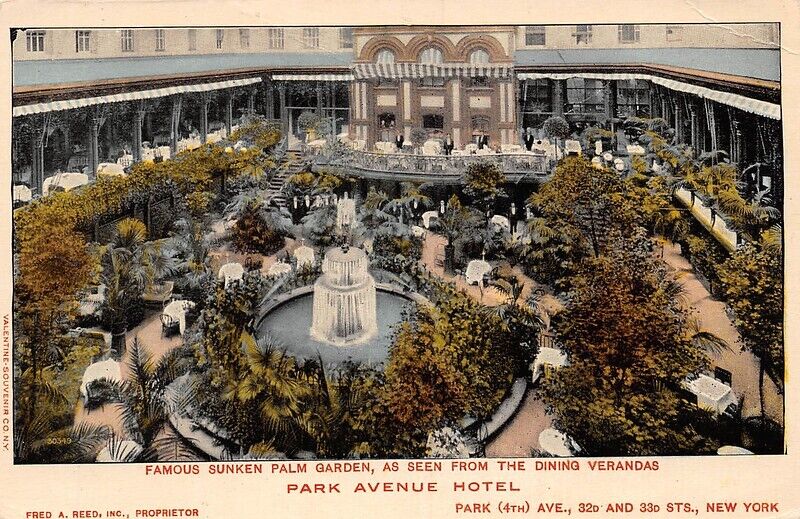 Veranda Famous Sunken Palm Garden Park Avenue Hotel New York