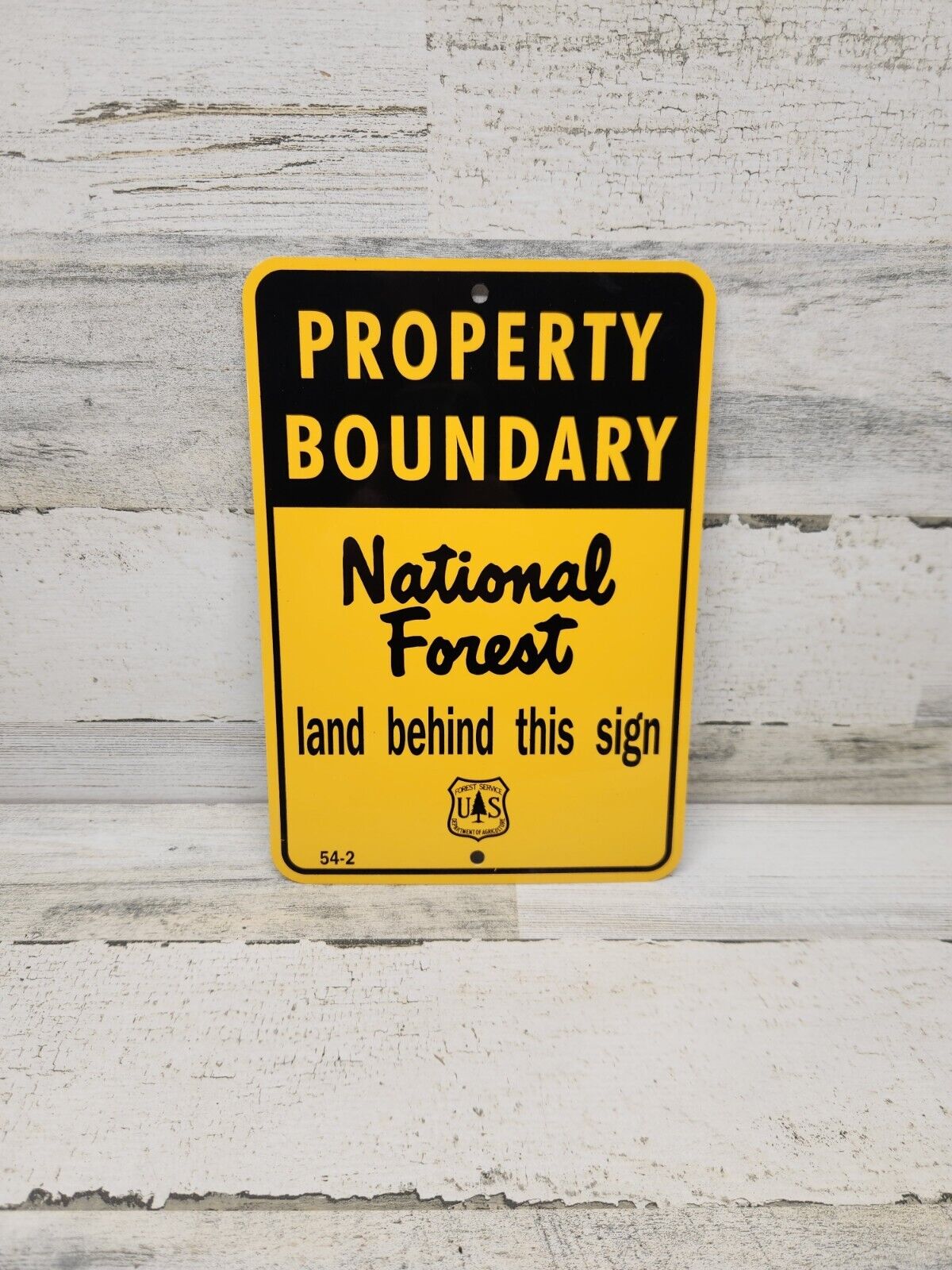 VINTAGE NOS US FOREST SERVICE property boundary sign national smokey bear PARK 
