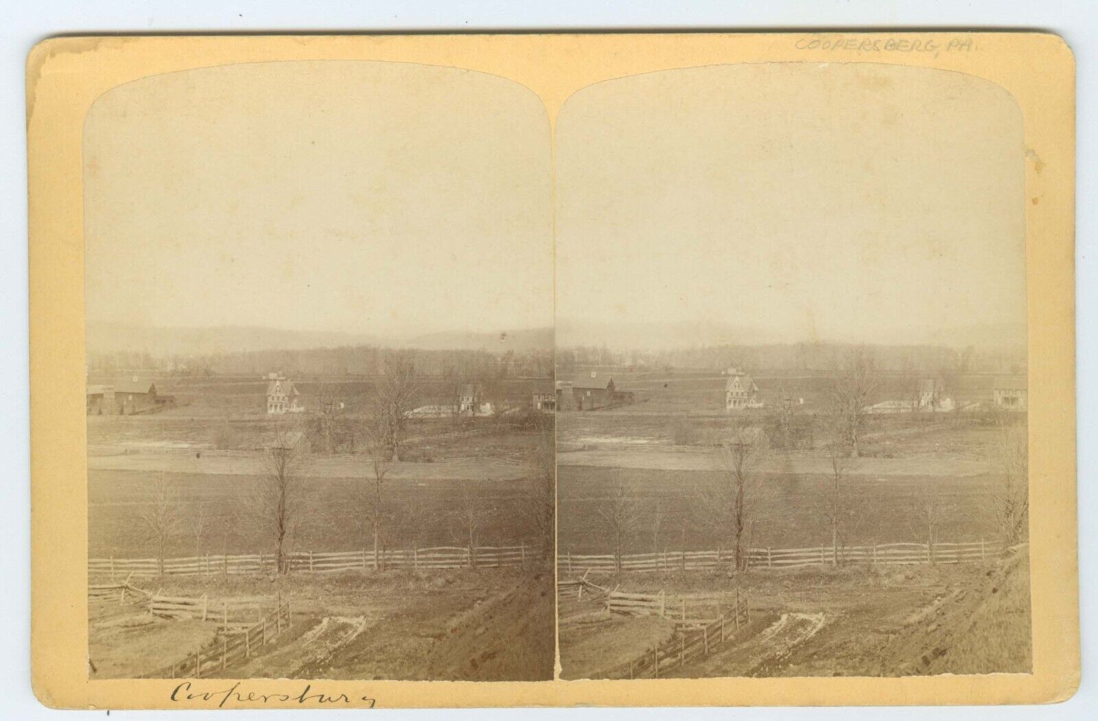 G1217~ PENNSYLVANIA – Coopersburg Valley & Farm Stereoview – c.1880s-90s