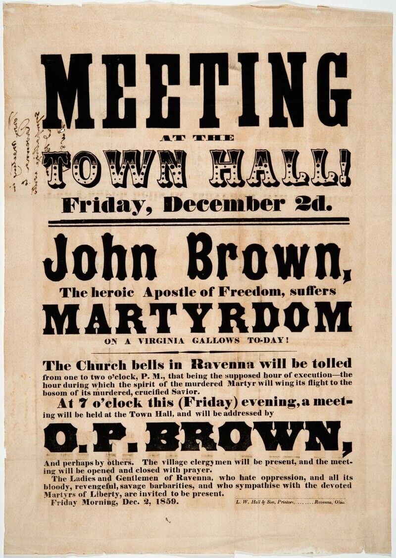 Poster for Abolitionist Martyr John Brown- Photo Print 8 x 10 inches