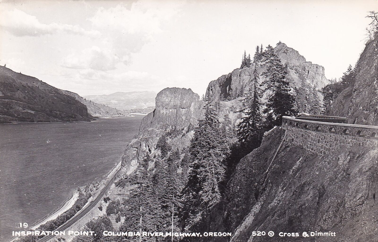 Inspiration Point Columbia River Highway Oregon OR Real Photo RPPC Postcard D50