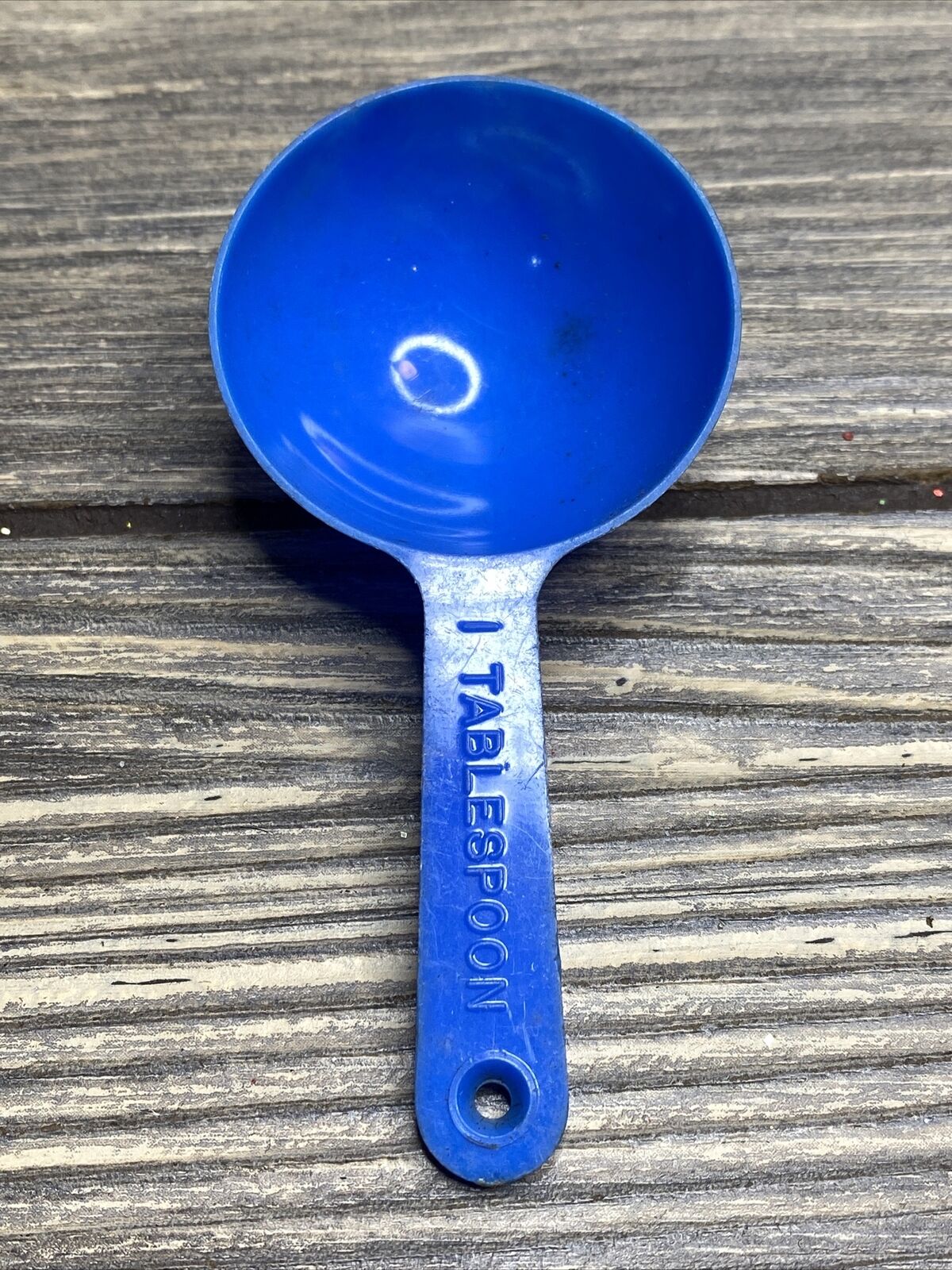 Vintage Argo Plastic Blue Tablespoon Measuring Spoon 3.5”
