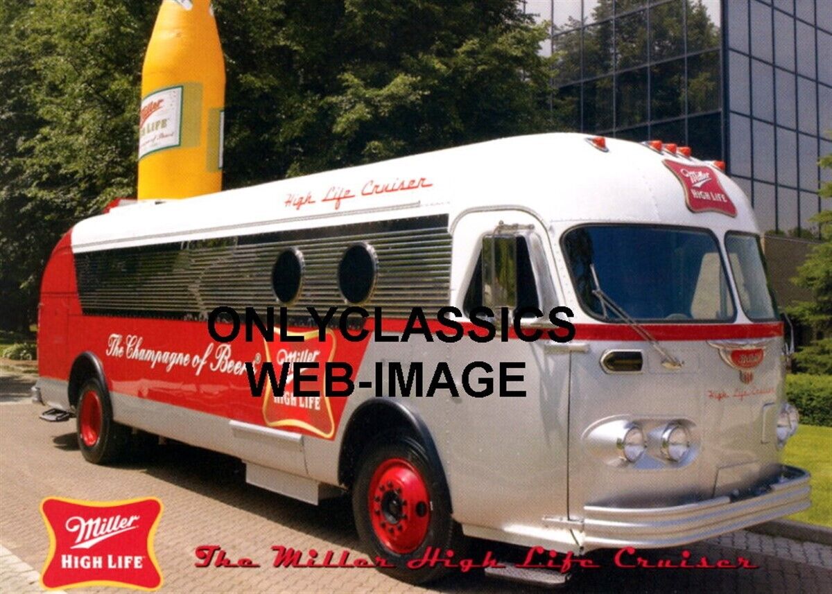 VINTAGE FLXIBLE BUS GREYHOUND HIGH LIFE BEER CRUISER 5X7 PHOTO BREWERIES NOVELTY