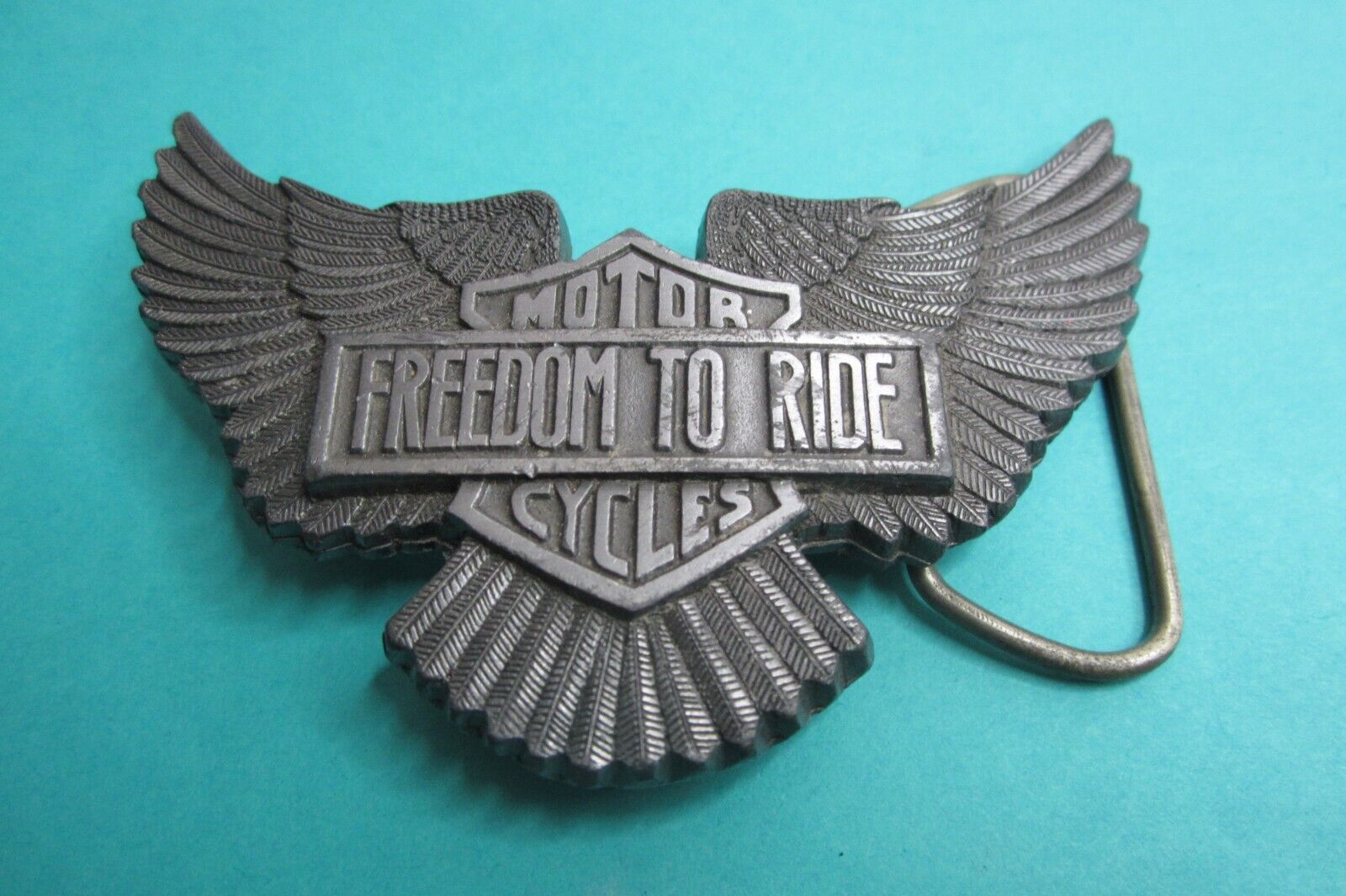 Harley Davidson Freedom to Ride Motorcycles Belt Buckle 1980s