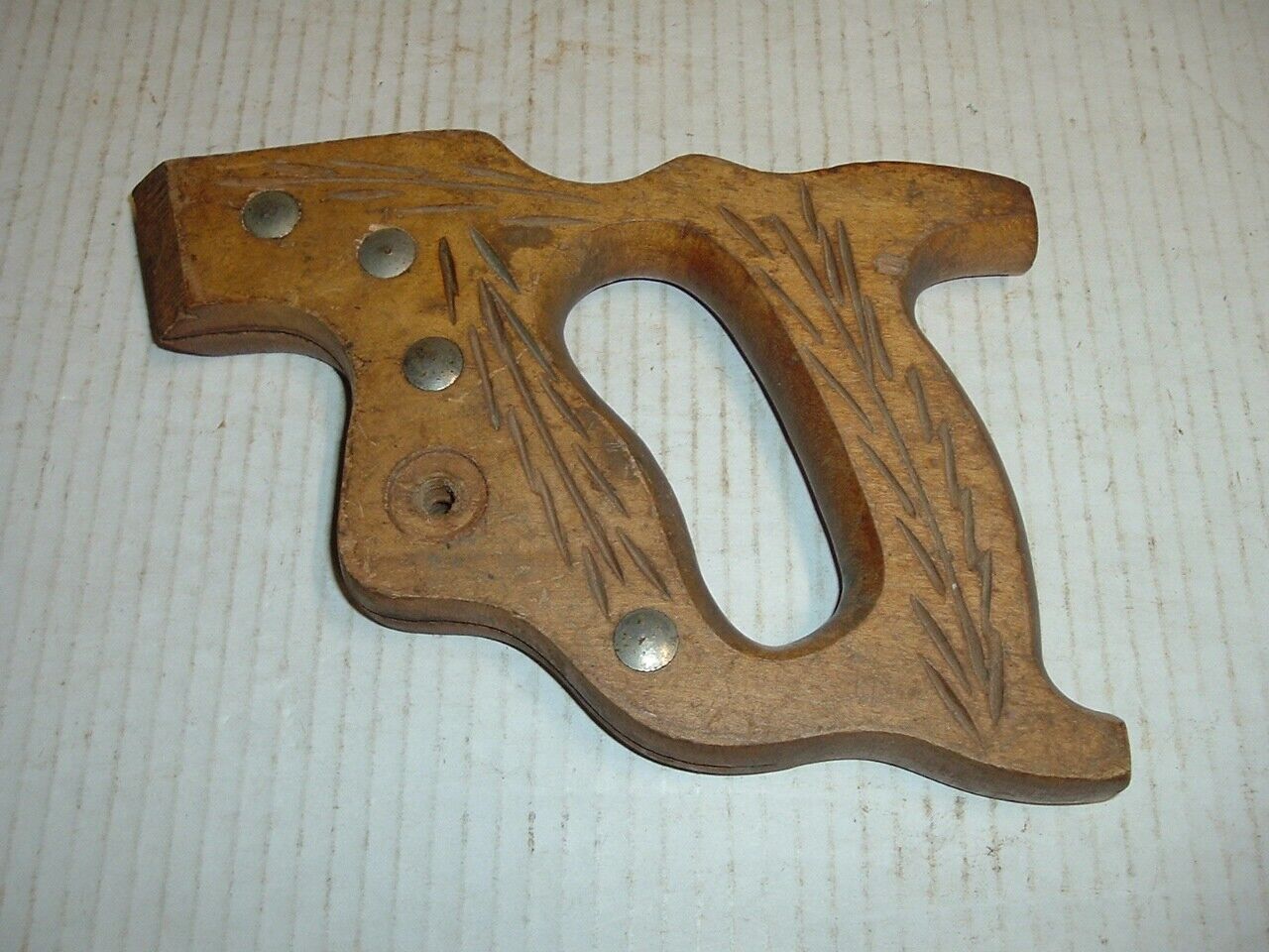 Vintage Hand Saw Handle Wooden Woodworking Tool