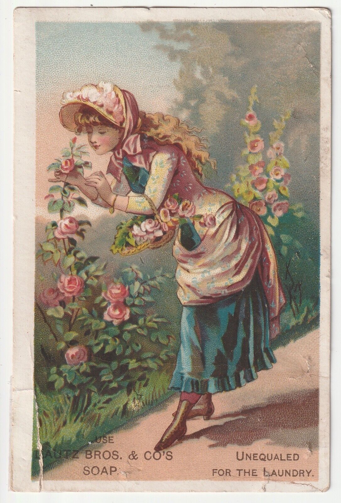 c1880s~Holyoke Massachusetts MA~Rose Garden~Furniture Store~Victorian Trade Card