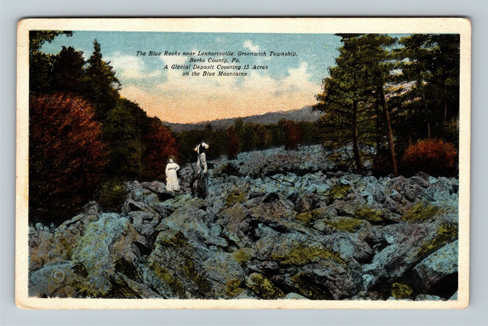 Lenhartsville PA-Pennsylvania, Blue Rocks Vintage Souvenir Postcard