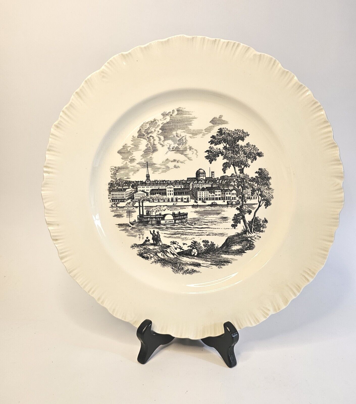 Vintage St Louis River Front Bicentenial Wedgwood Plate Signed by John Wedgwood