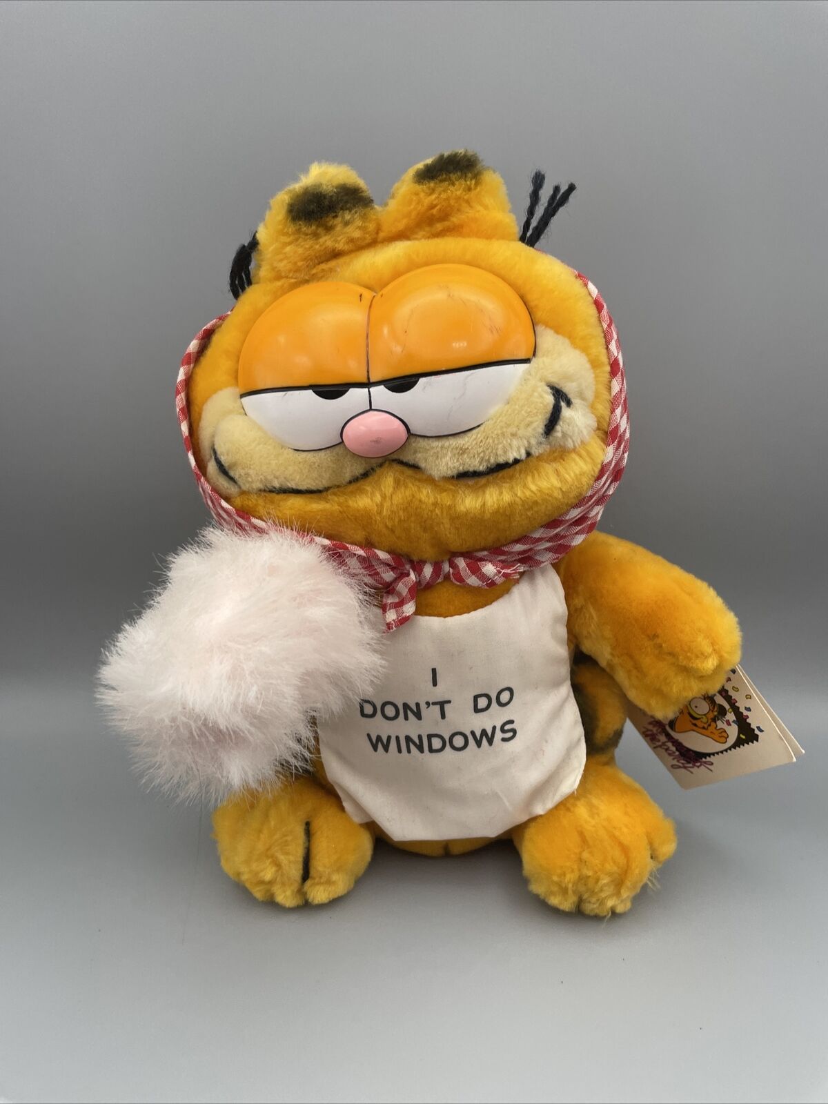 Vintage 80\'s Garfield Dakin Stuffed Plush - I Don\'t Do Windows - NWT NOS