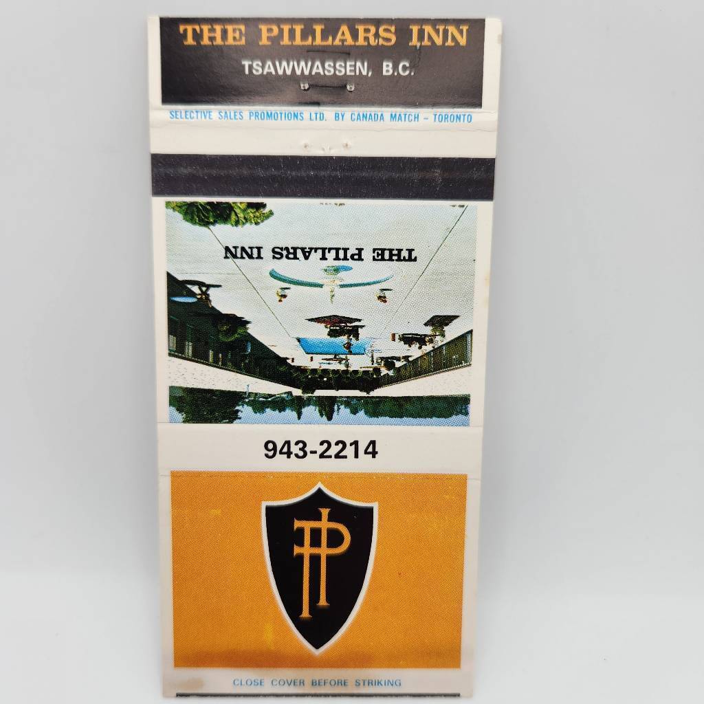 Vintage Matchbook The Pillars Inn Tsawwassen British Columbia Victoria Ferry Can
