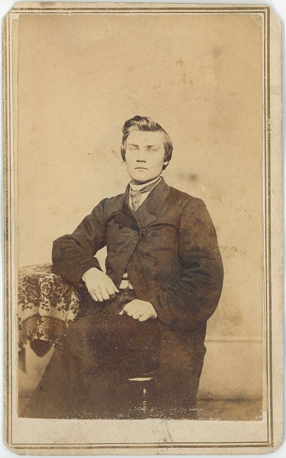 Handsome Light Eyed Young Gentleman Identified 1860s CDV Carte de Visite X180
