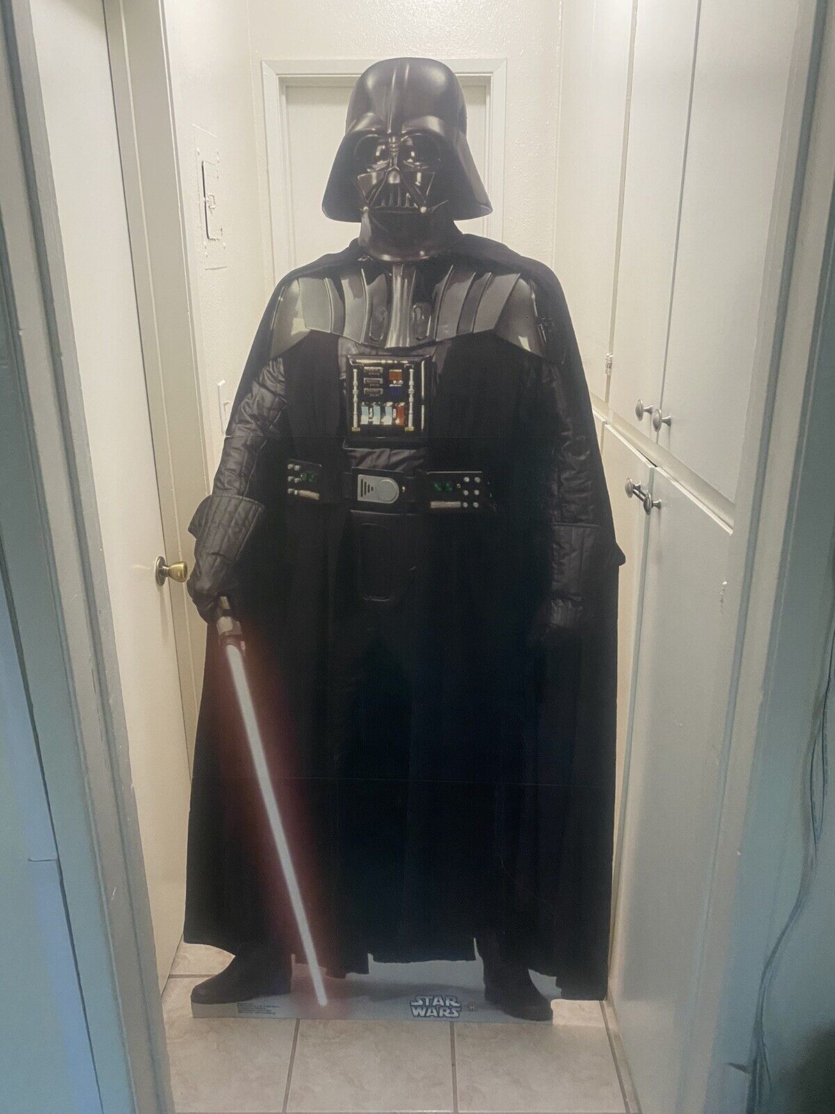 Darth Vader Life Size Cut out / Display Dark Side Red Light Saber Voice Box