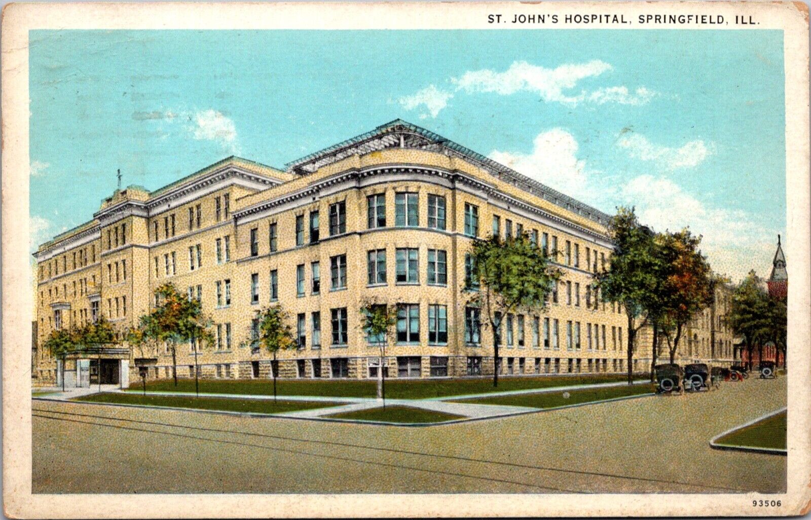Postcard St. John\'s Hospital in Springfield, Illinois