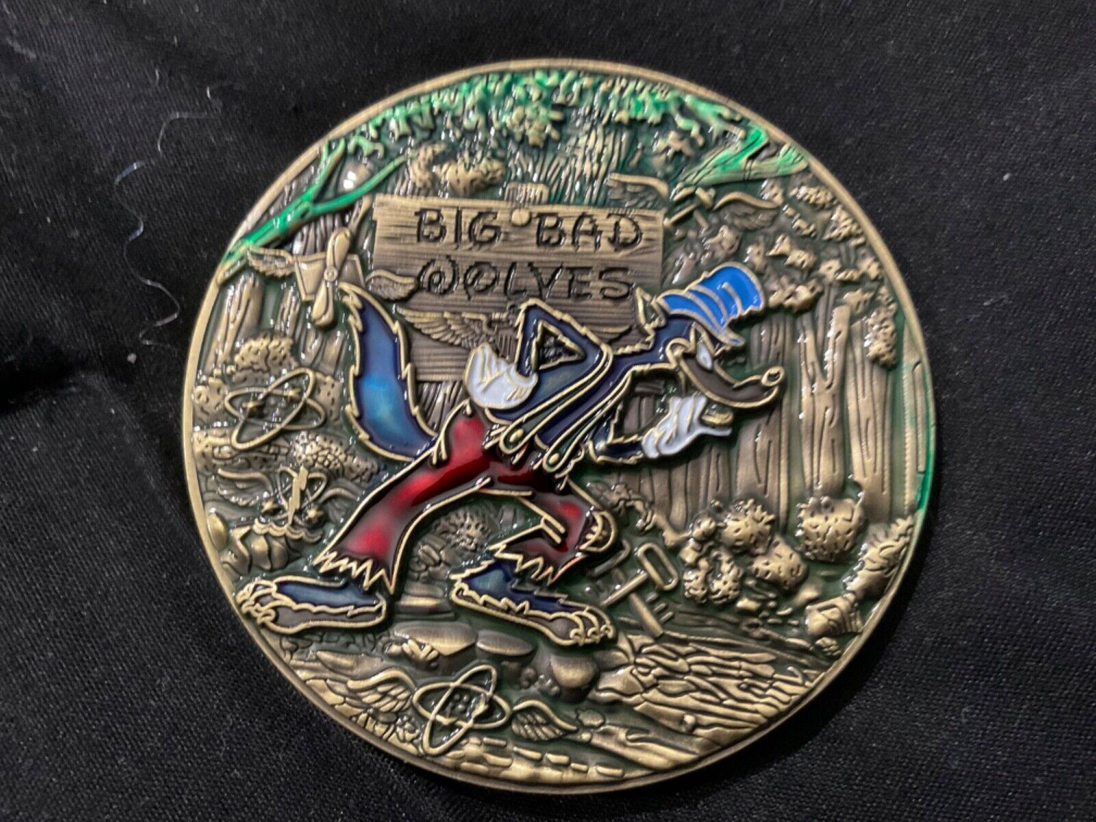 WALT DISNEY WORLD U.S.Navy Disney Aladdin Big Bad Wolf 2-3/4 Challenge coin