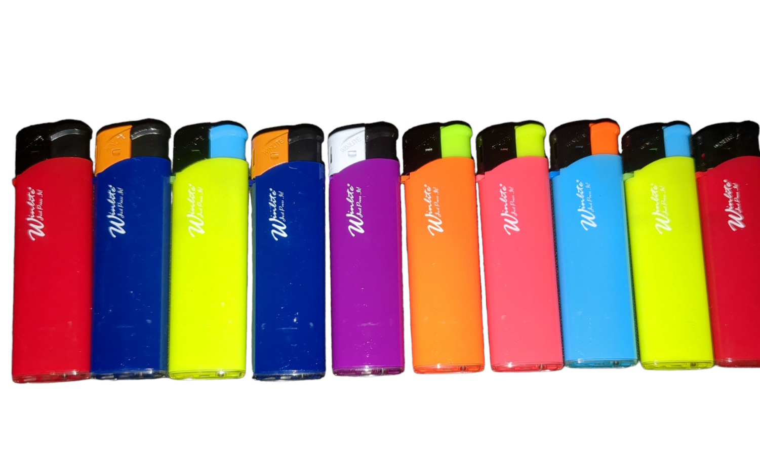10 x Neon Electronic Disposable Lighters
