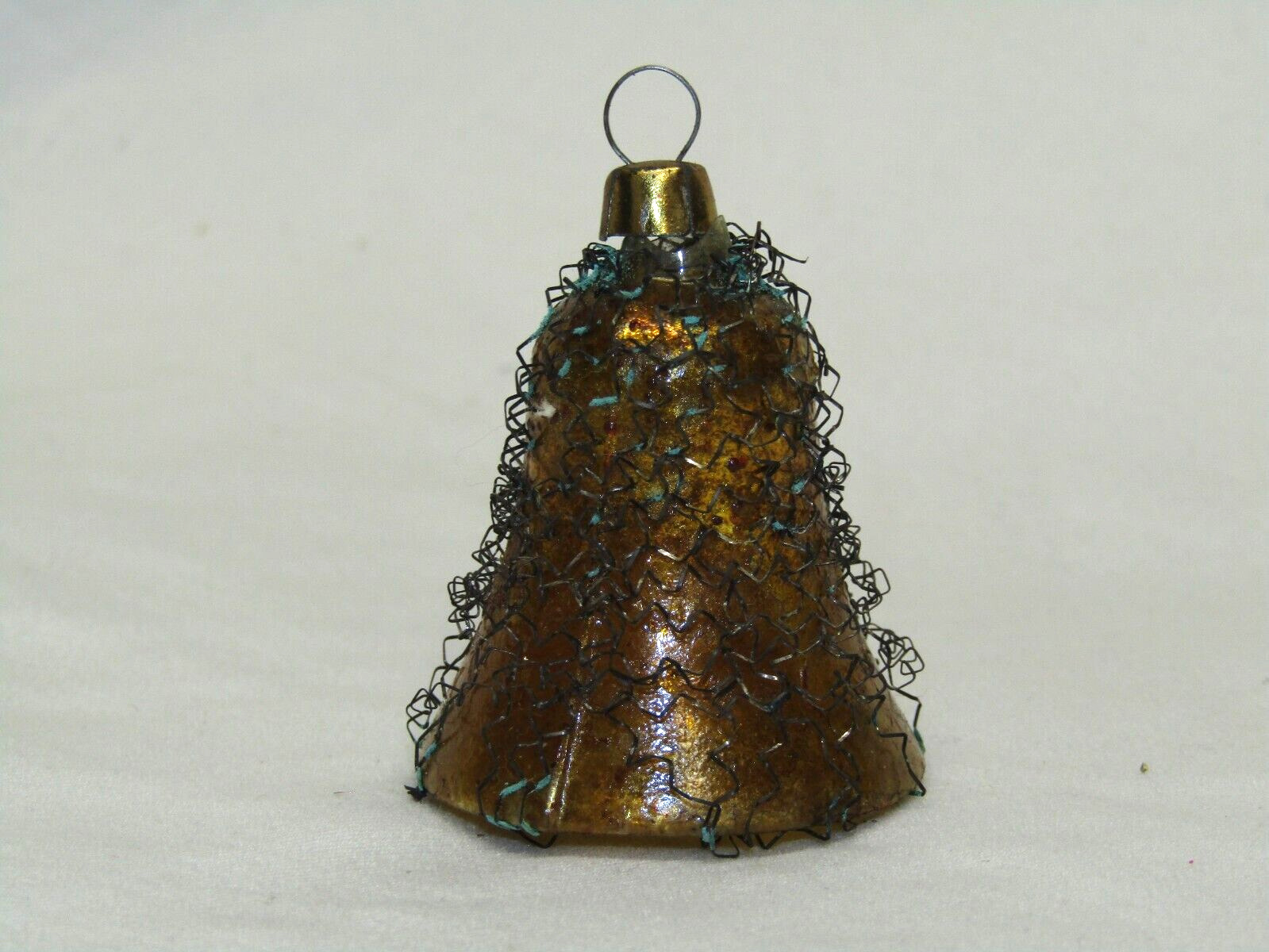 German Antique Wire Wrapped Feather Tree Bell Christmas Ornament Vintage 1930\'s