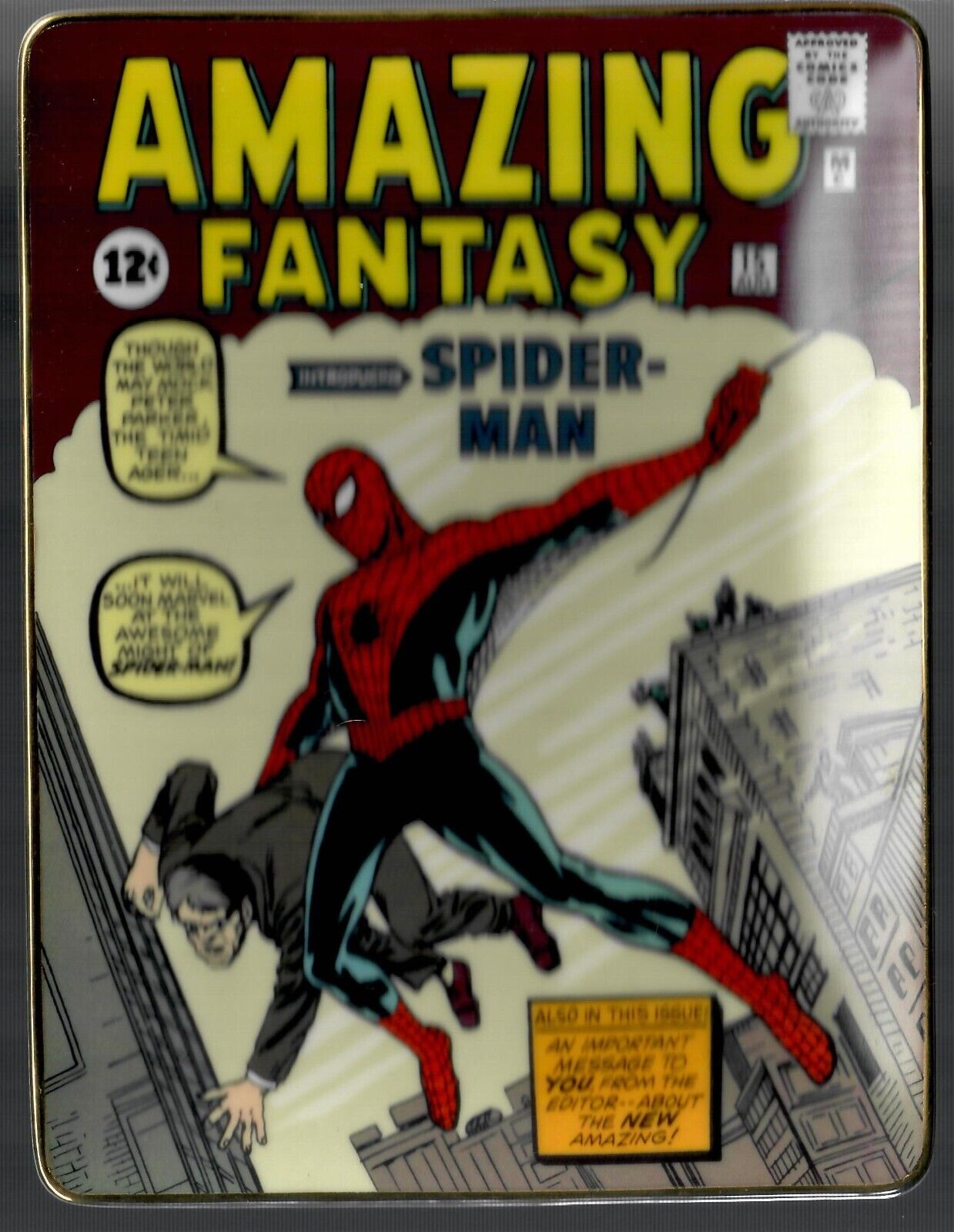 Spiderman Amazing Fantasy 15 Plate Franklin Mint Limited orig pkging