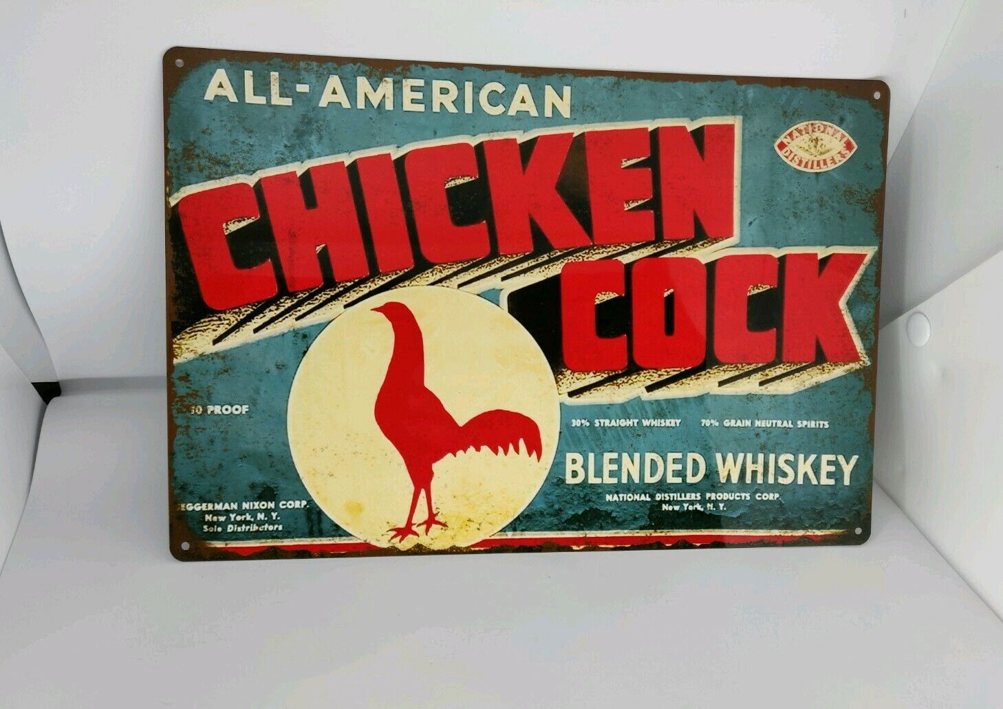 Chicken Cock Blended Whiskey Distiller Man Cave Garage Shop Sign 8x12 60685