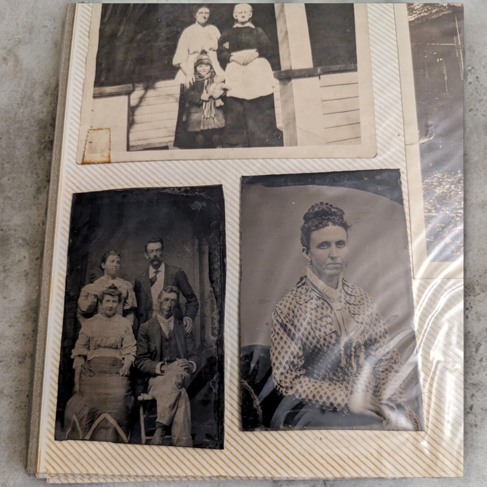 Family Photo Album W/ 95+ Photogrqphs Mostly Victorian - 1930s 2 Tin Types 