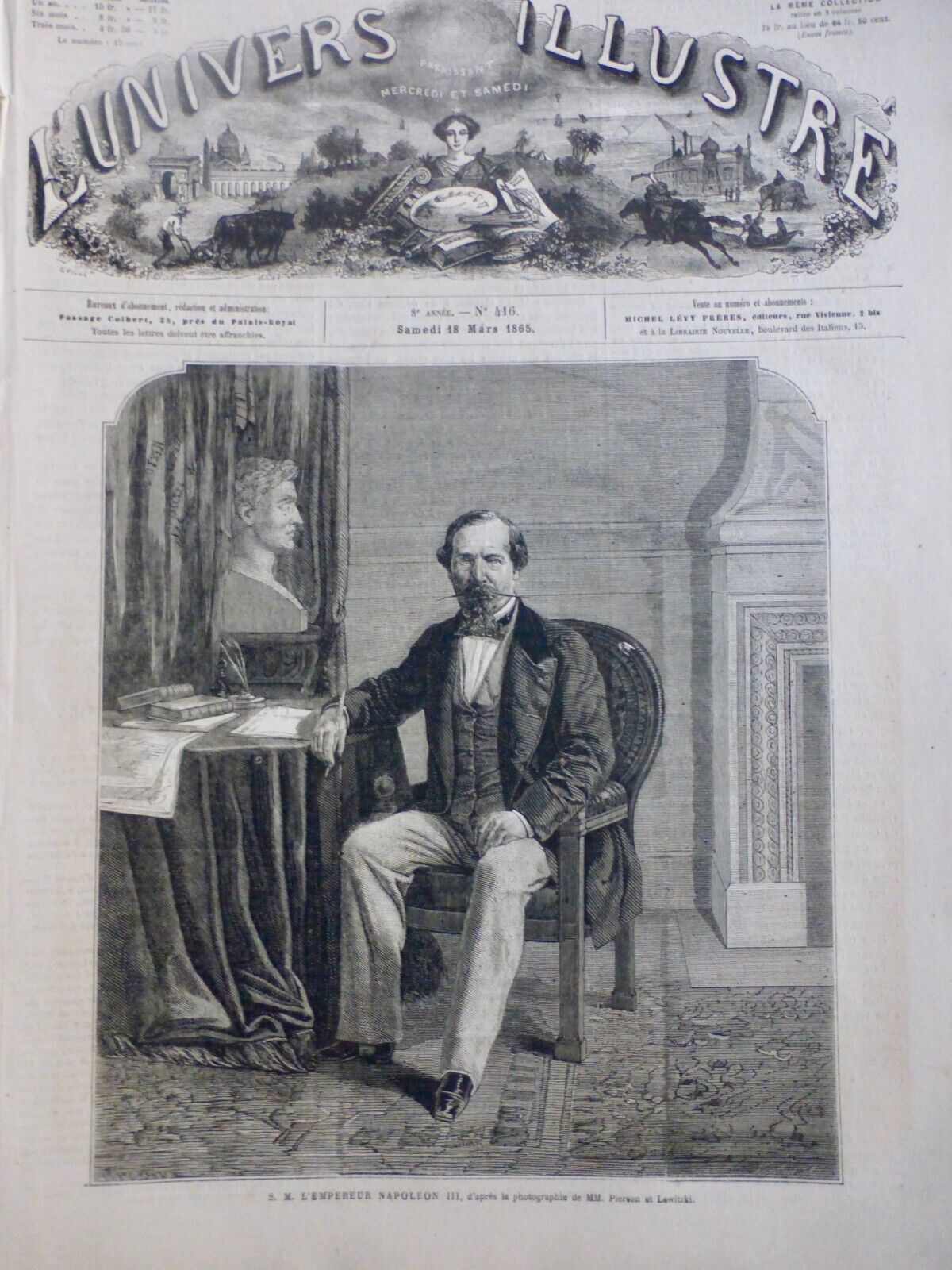 1860 1865 Emperor Napoleon III 23 Newspapers Antique