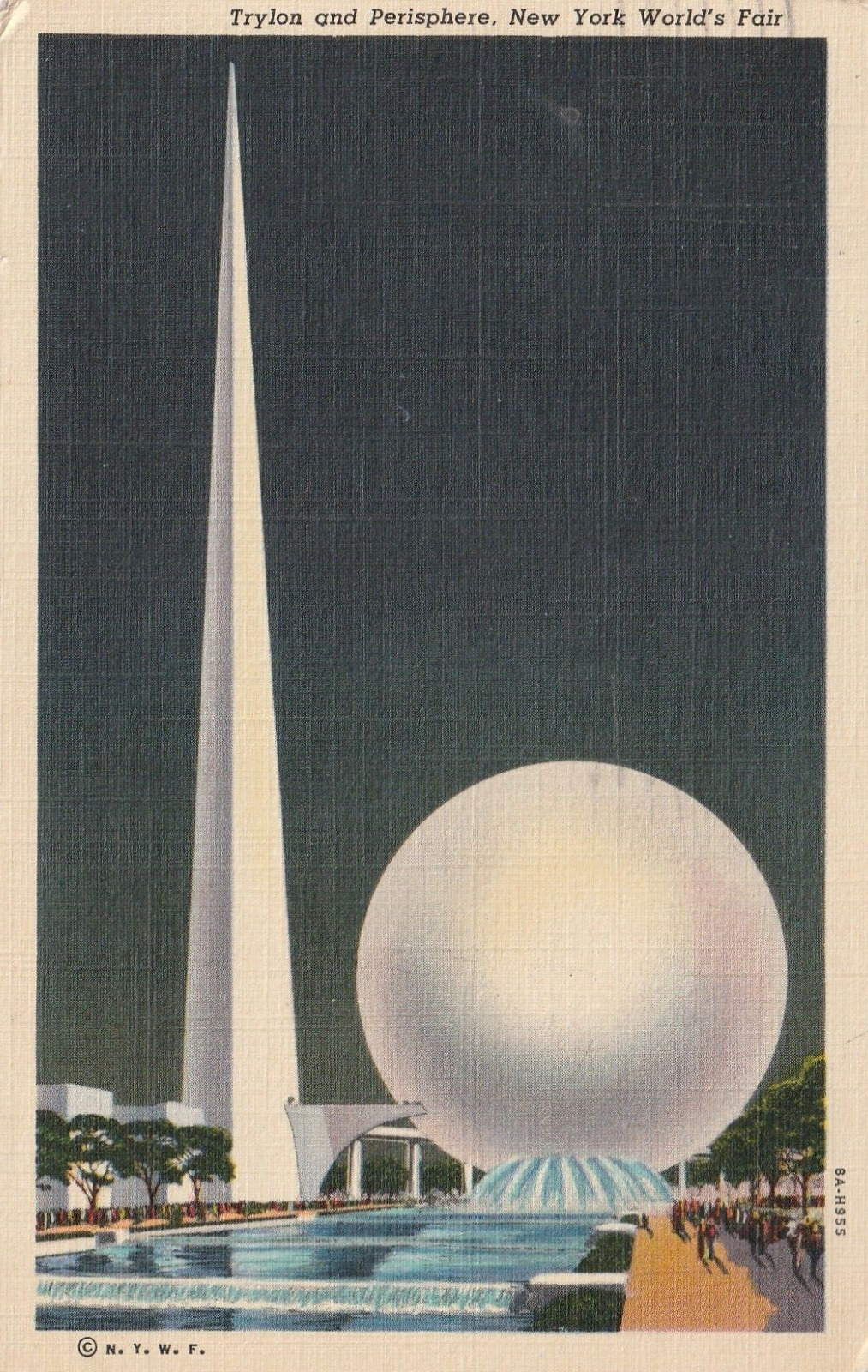 New York City NY 1939 World\'s Fair Trylon Perisphere Statue Vintage Postcard