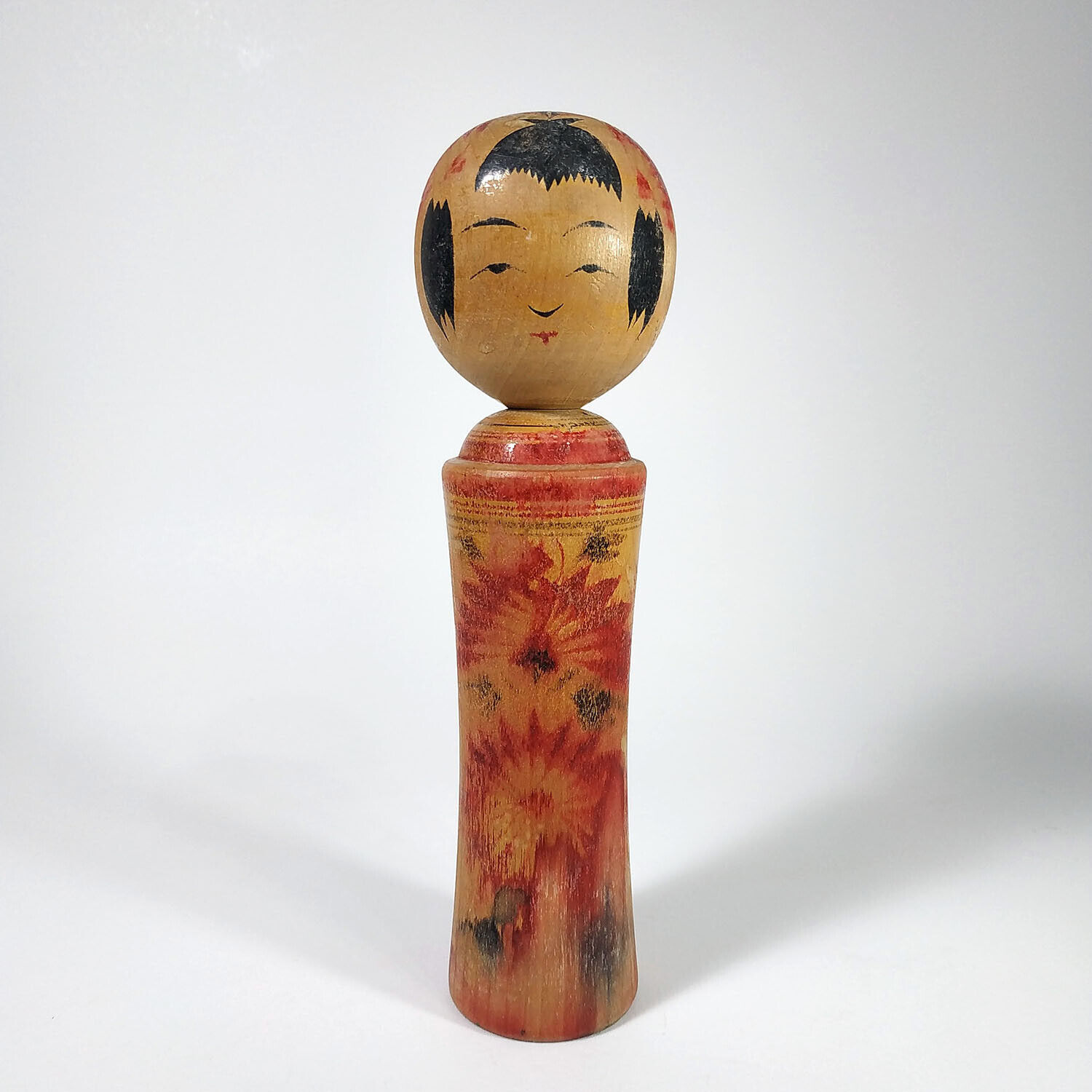 KOKESHI. Antique Japanese Crying Wooden Doll. Hand-made. Master\'s Signature