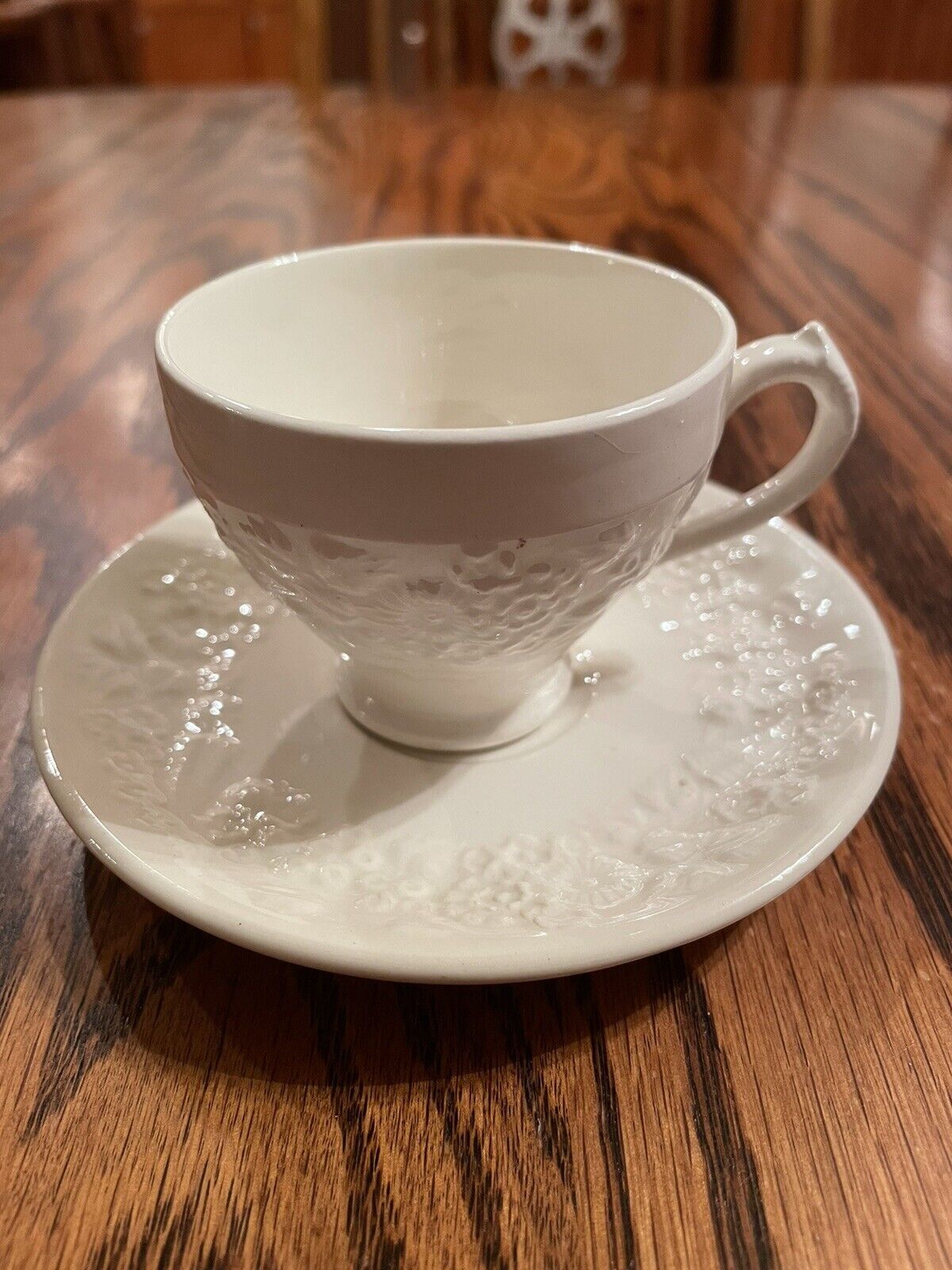 George Jones And Sons Rhapsody Teacup And Saucer Embossed Floral England 