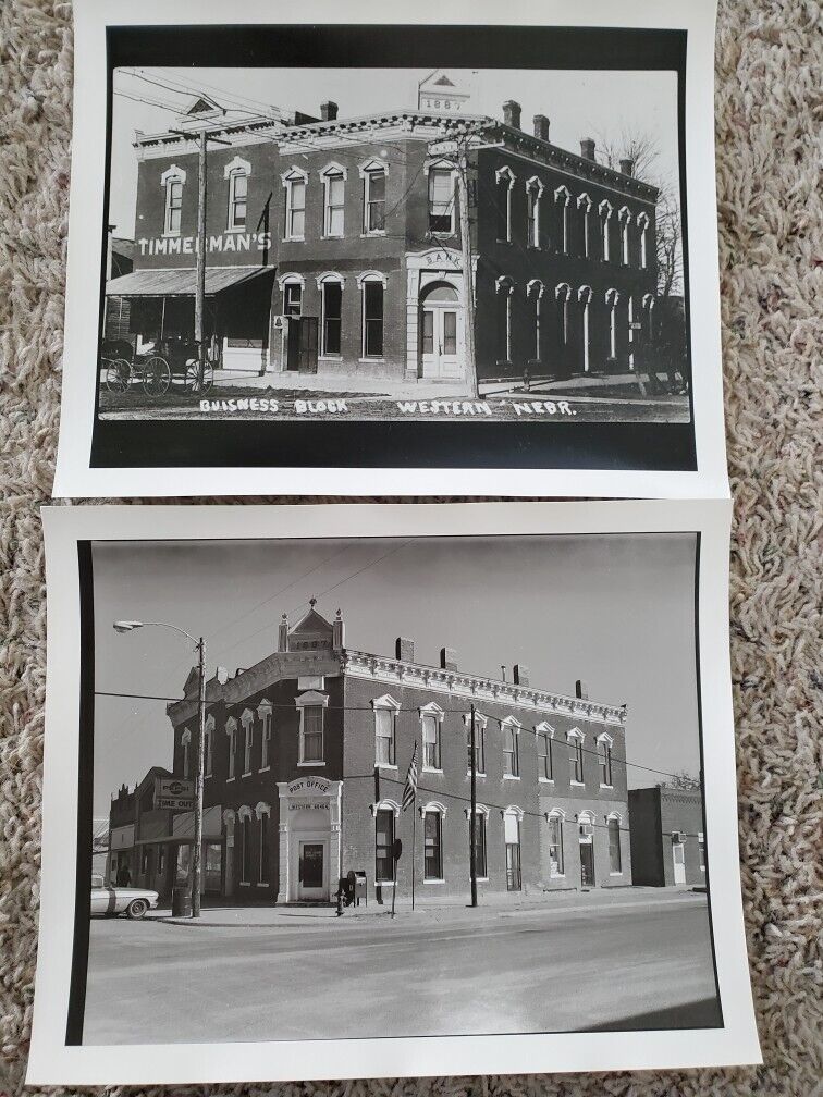 Vint. 8x10 repro. photos of Western, Nebraska early 1900's, 1950's  Timmerman's