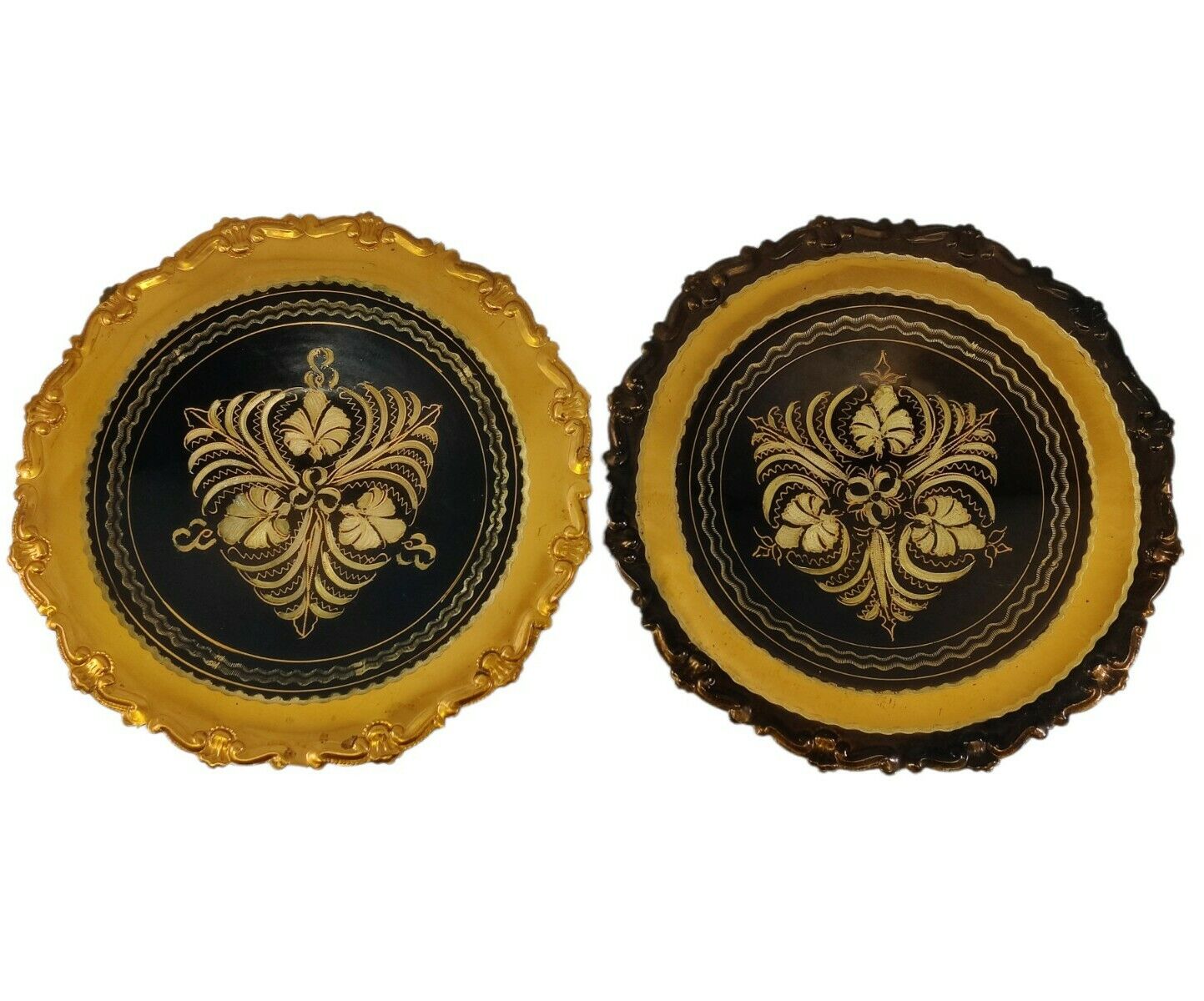 Vintage Erzincanlilar Etched Turkish Copper Decorative ArtWall Plates Set of 2