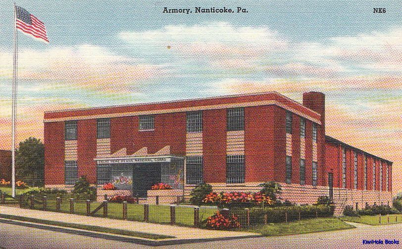 Postcard Armory Nanticoke PA