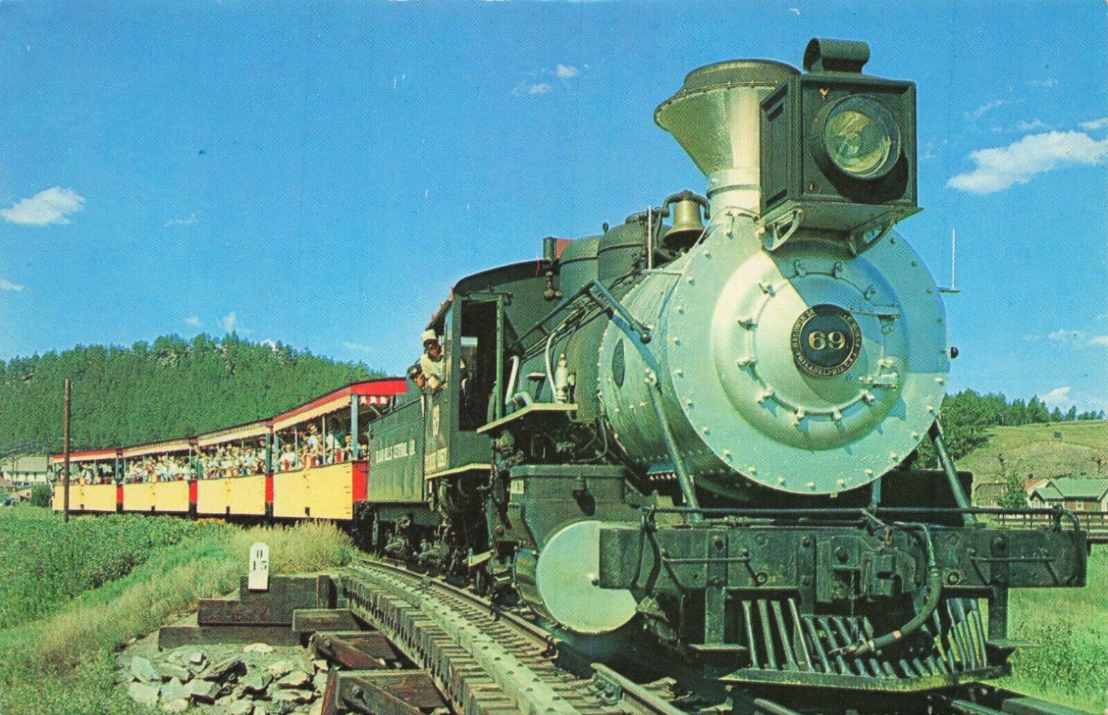 Postcard 1880 Steam Locomotive Train Klondike Casey South Dakota Hill City