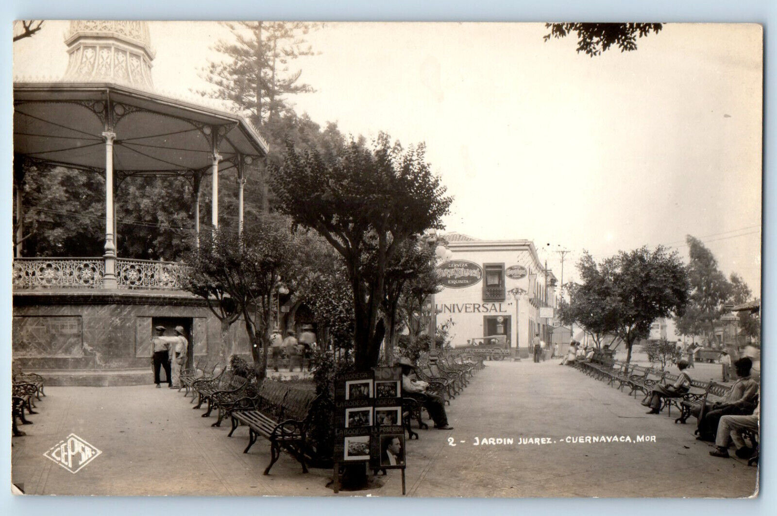 Cuernavaca Morelos Mexico Postcard Juarez Garden c1930's Vintage RPPC Photo