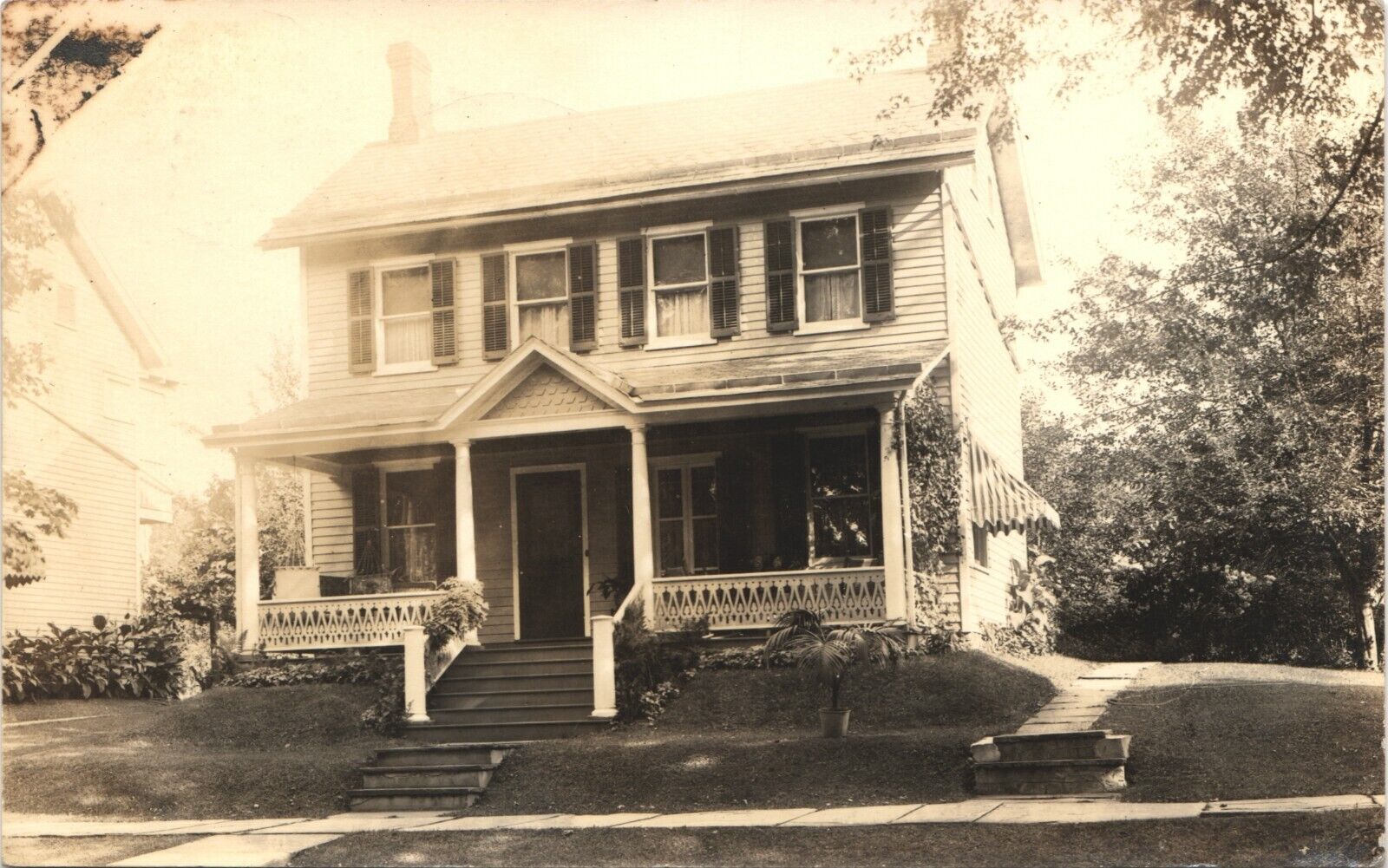 HOUSE & YARD antique real photo postcard rppc BLOOMSBURY NEW JERSEY NJ c1910