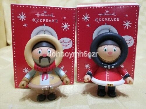 Hallmark 2013 Mystery Frosty Cowboy Queen\'s Guard Christmas Ornament LOT