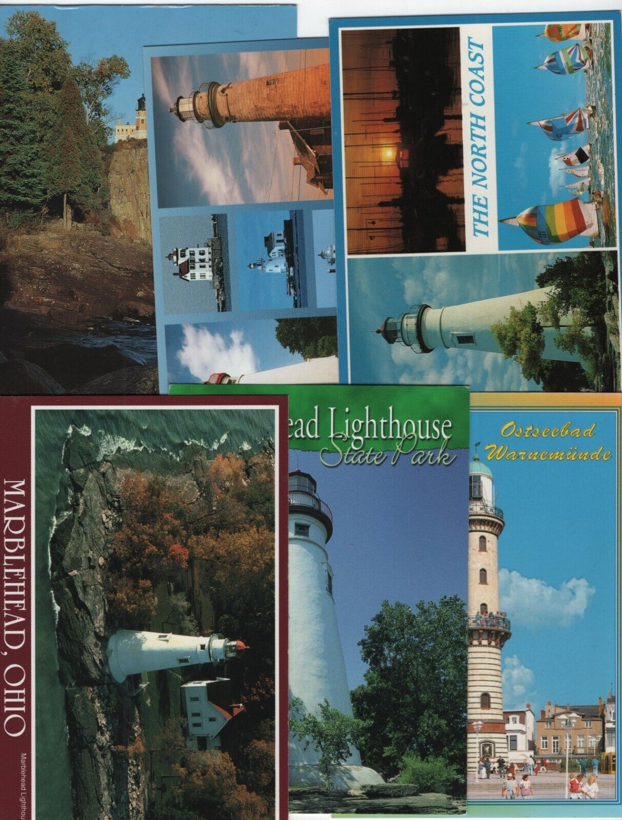 19 Post Cards Real Photos Lighthouses Various Regions Travel Seacoast Lakes