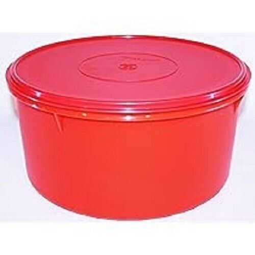 NEW TUPPERWARE GIANT Red cannister with seal 42 cups Cookie baking flour FreeSHi