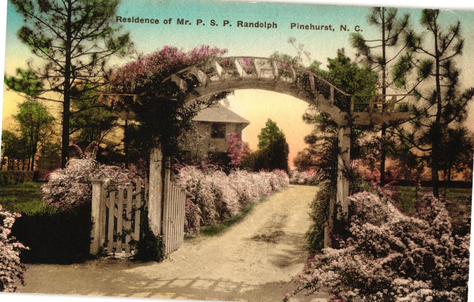 Residence of Mr. P S P Randolph Pinehurst NC Unposted Divided Postcard 1910s-20s