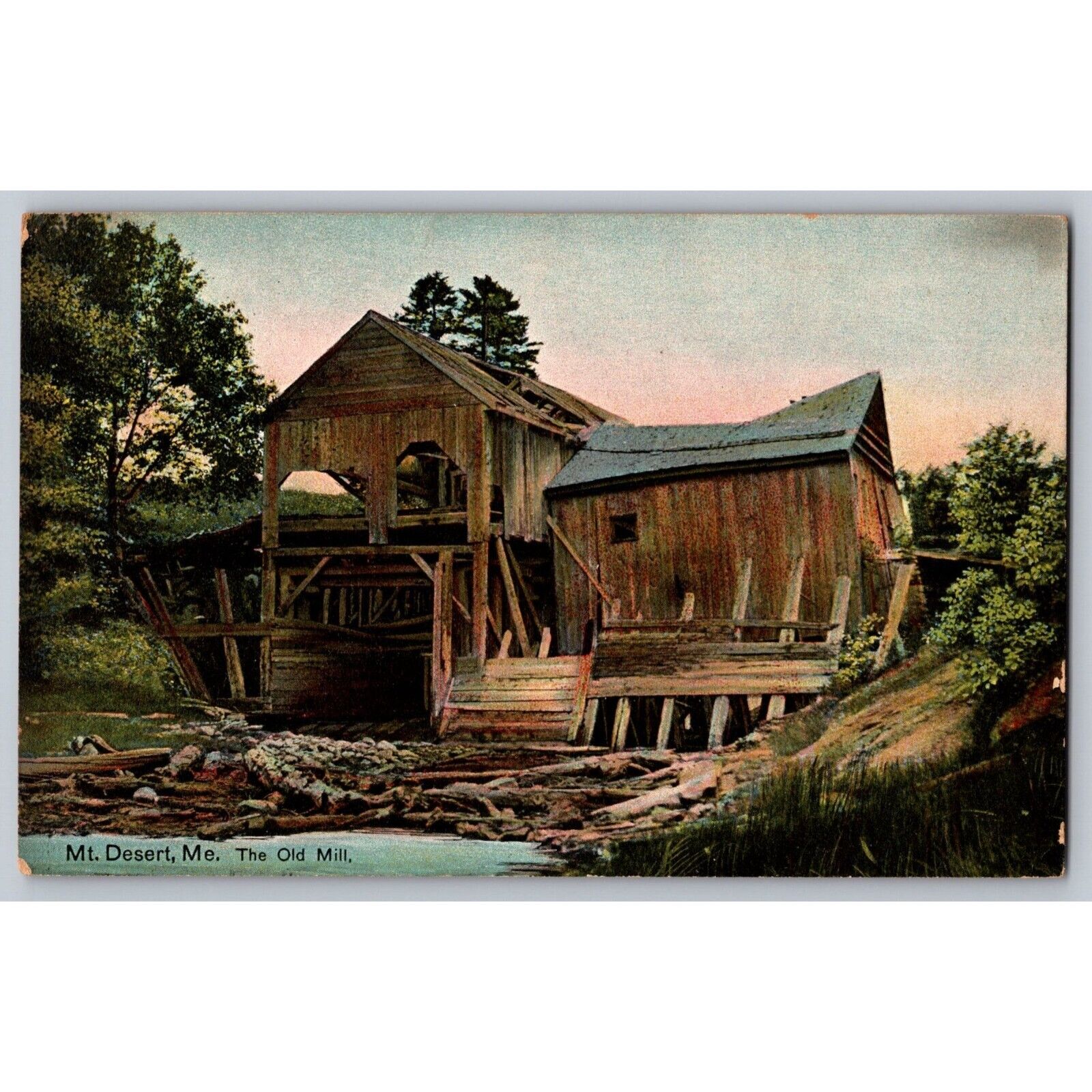 Postcard Unposted Maine Divided Mt. Desert The Old Mill #750