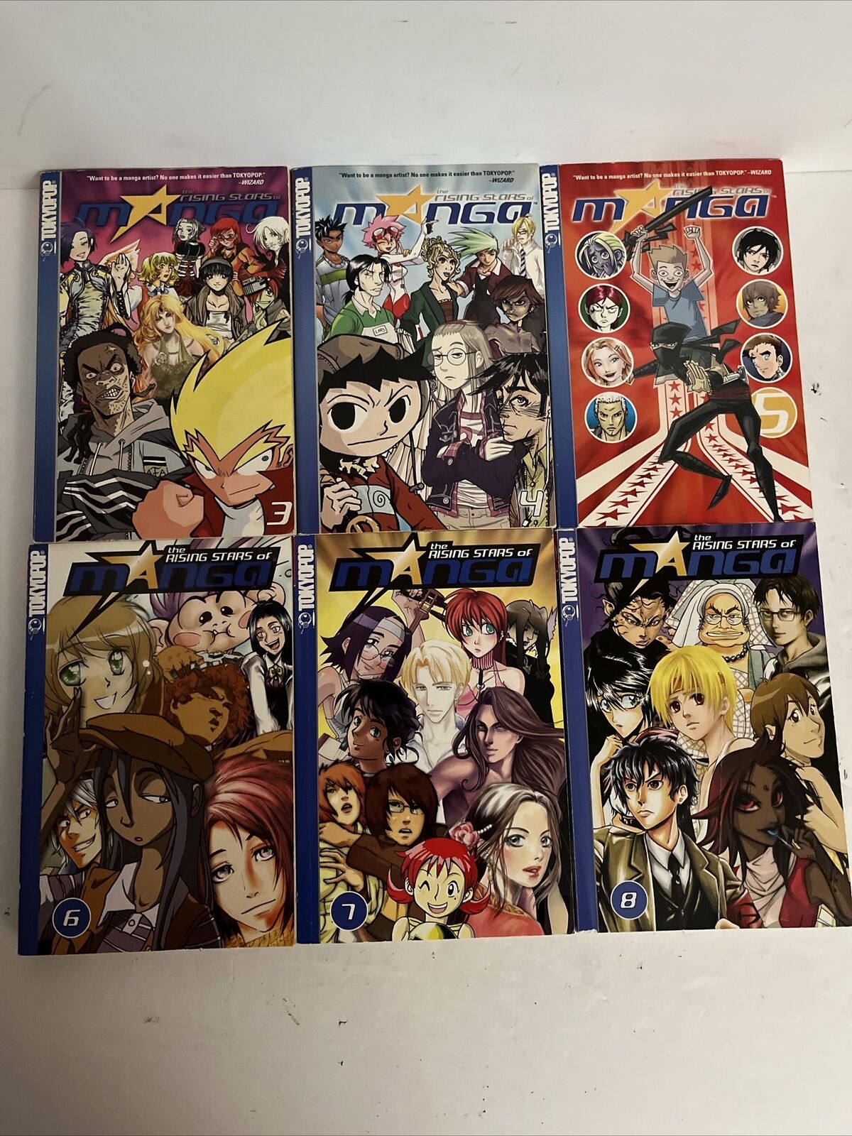 The Rising Stars of Manga Paperback Book Lot: Volumes 3-8 by Tokyopop