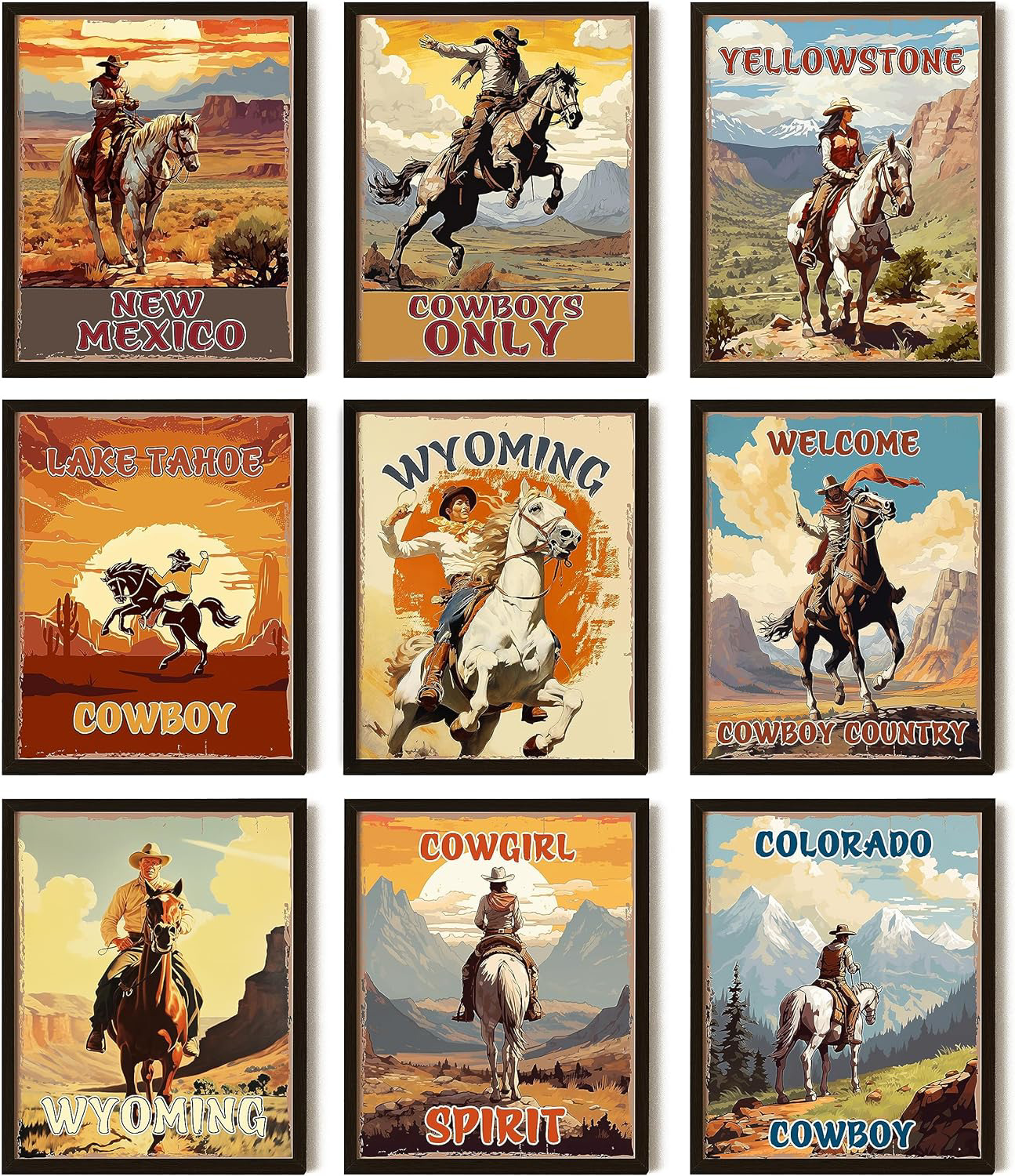 97 Decor Western Cowboys Poster - Vintage Cowboy Decor, Cowboy Western Wall Deco