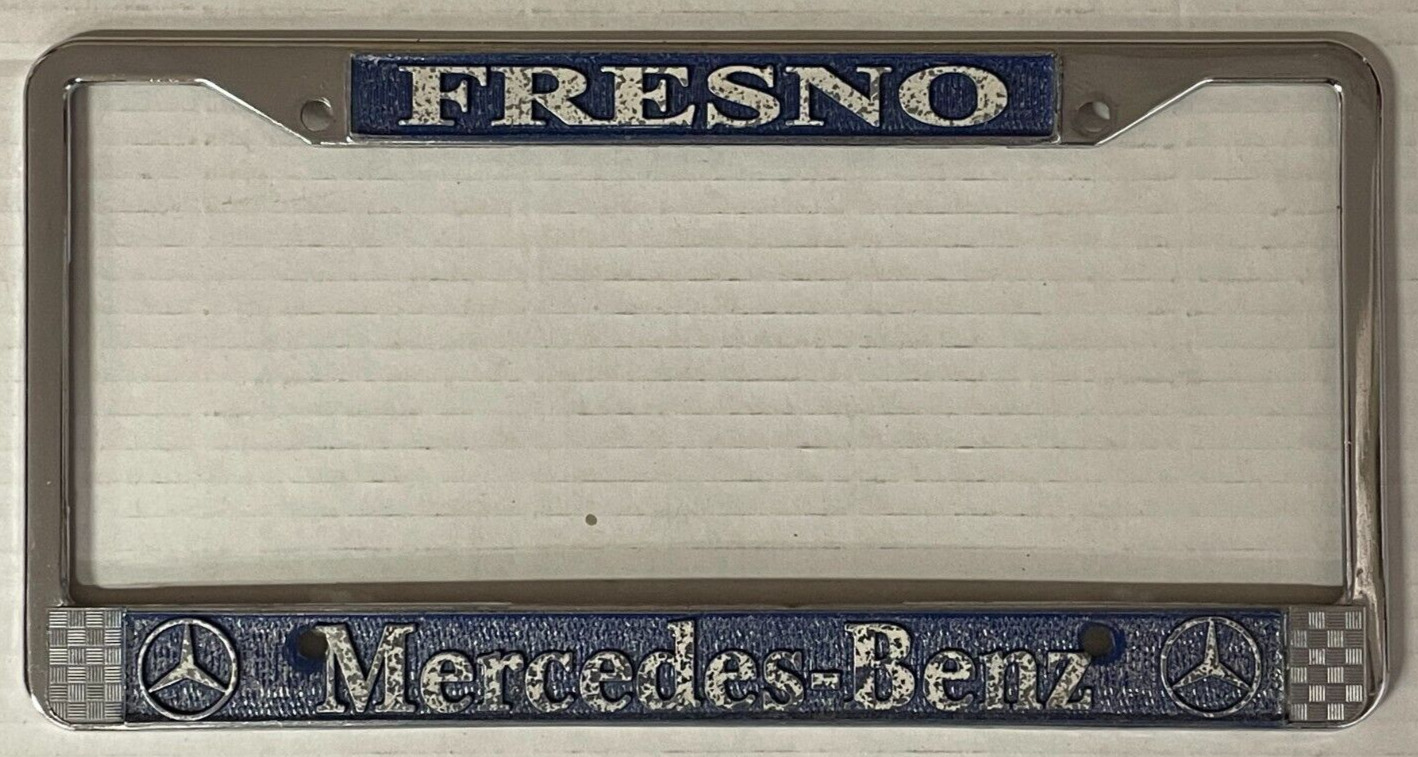 Mercedes Benz Fresno CA Metal Embossed Dealership License Plate Frame